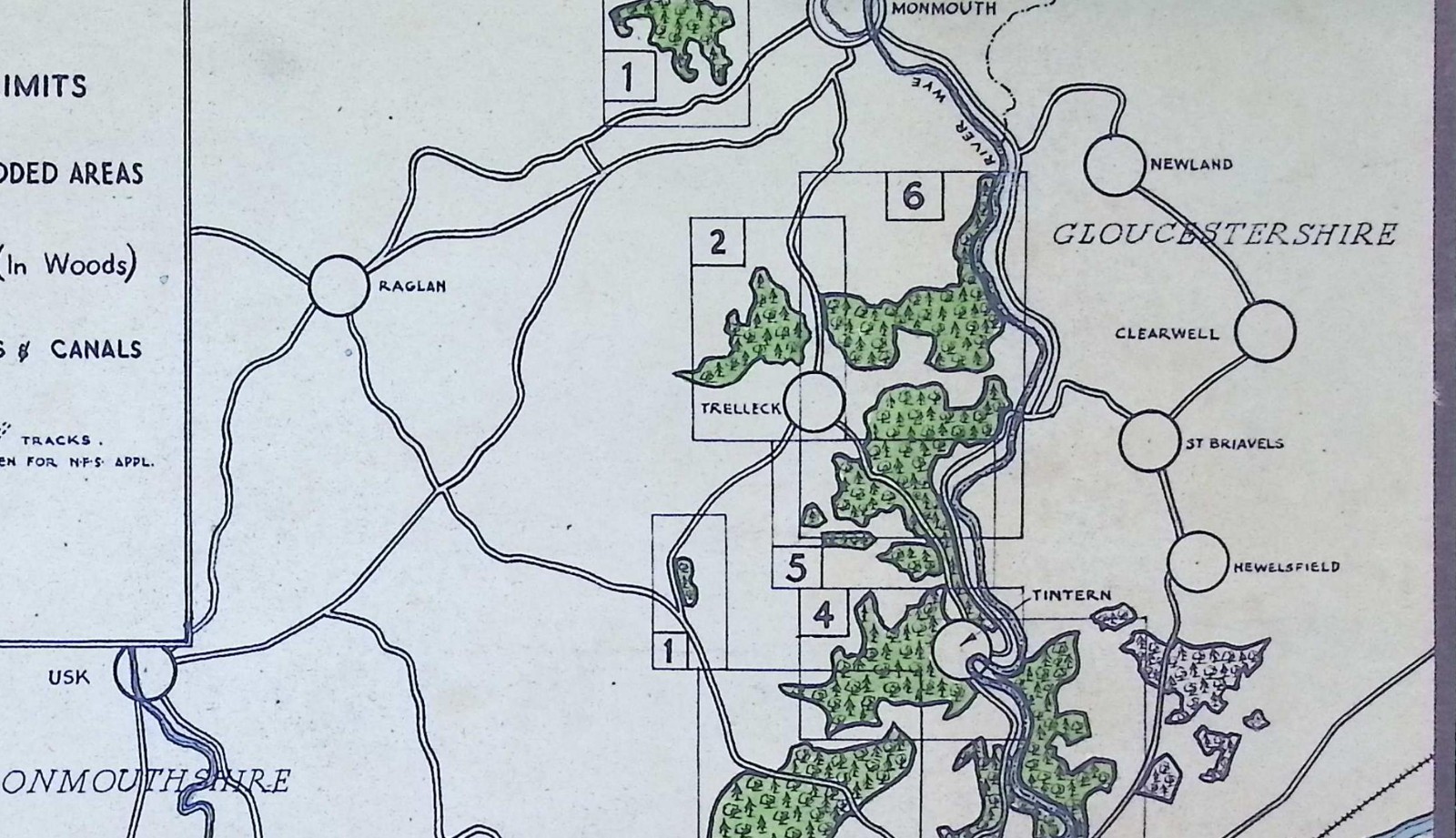 Original WWII National Fire Service Forestry Map – Index / Key Page (Area 20-B)