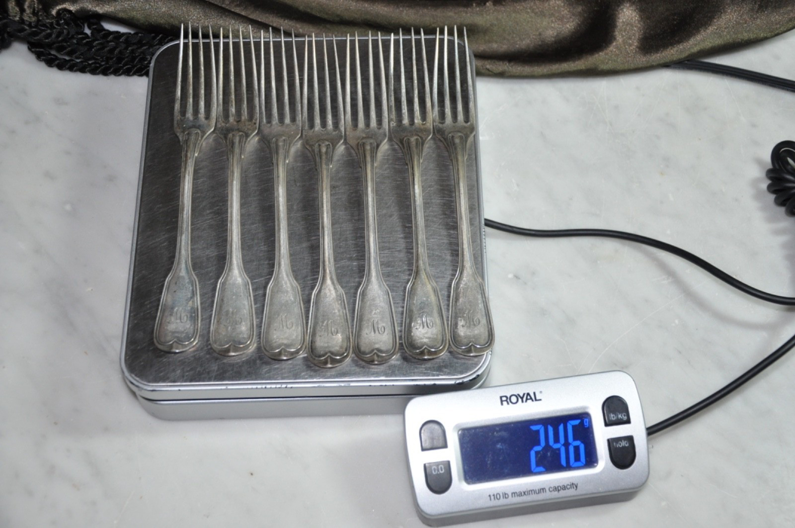 Scrap 800 Silver But Not .925 Sterling 246 grams Monogramed Forks