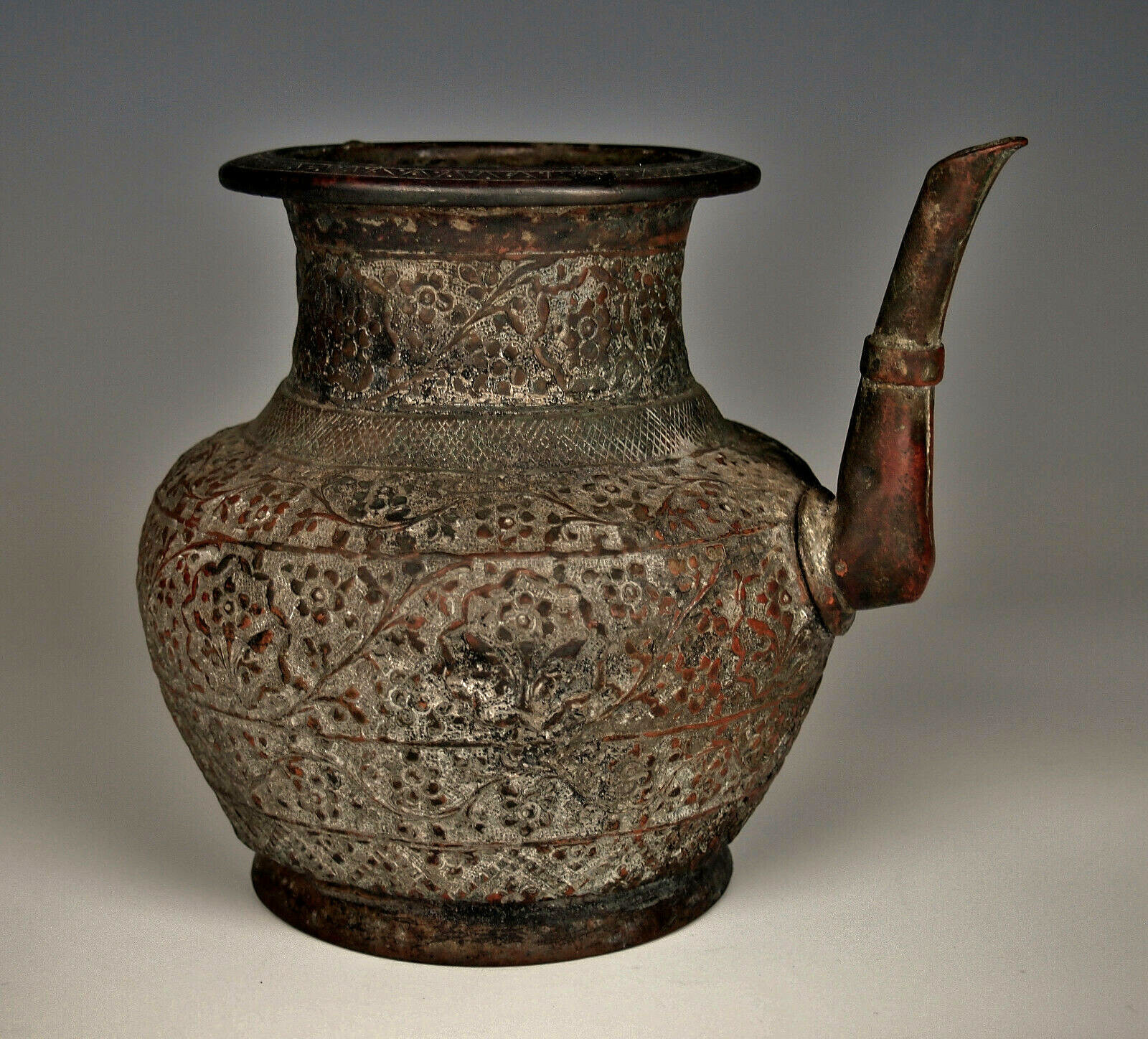 MUGHAL HAND HAMMERED PITCHER 1700s India Indo Persian Lota Pot Fine Antique Ewer