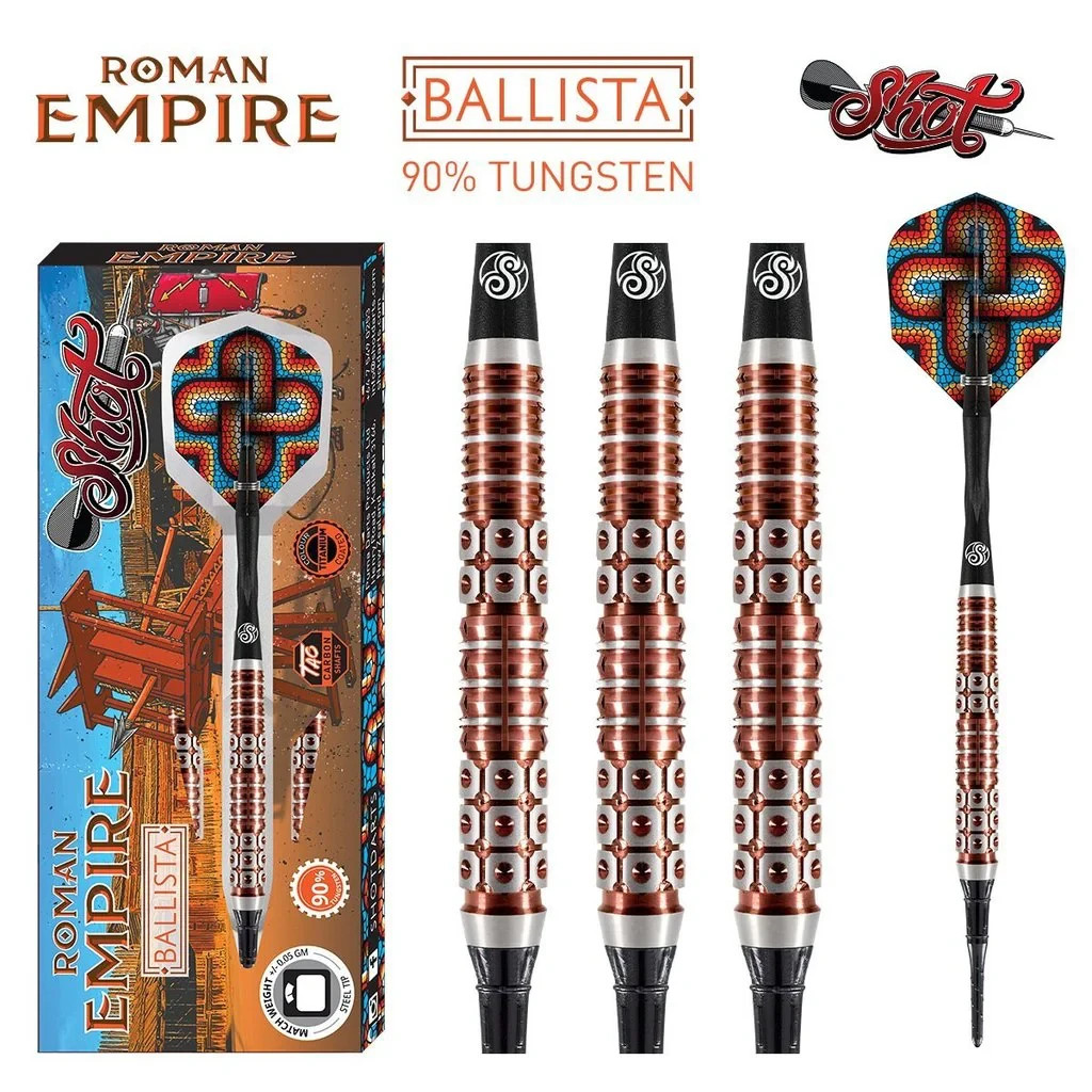 Shot Darts Roman Empire Ballista Soft Tip Dart Set, 18 grams