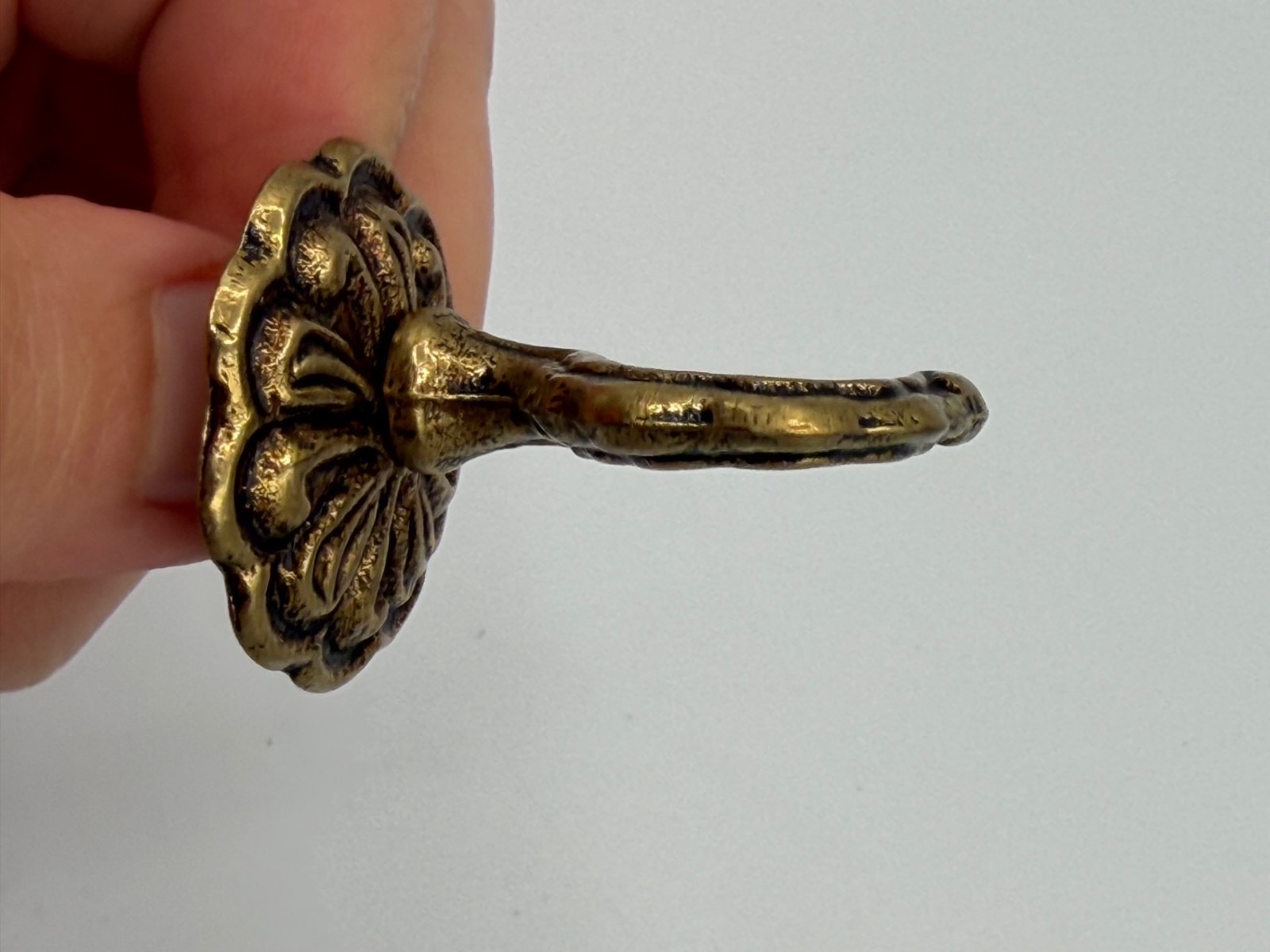 18 Vintage Antique Brass Finish Ceiling or Wall Ornate Hooks with Backplates