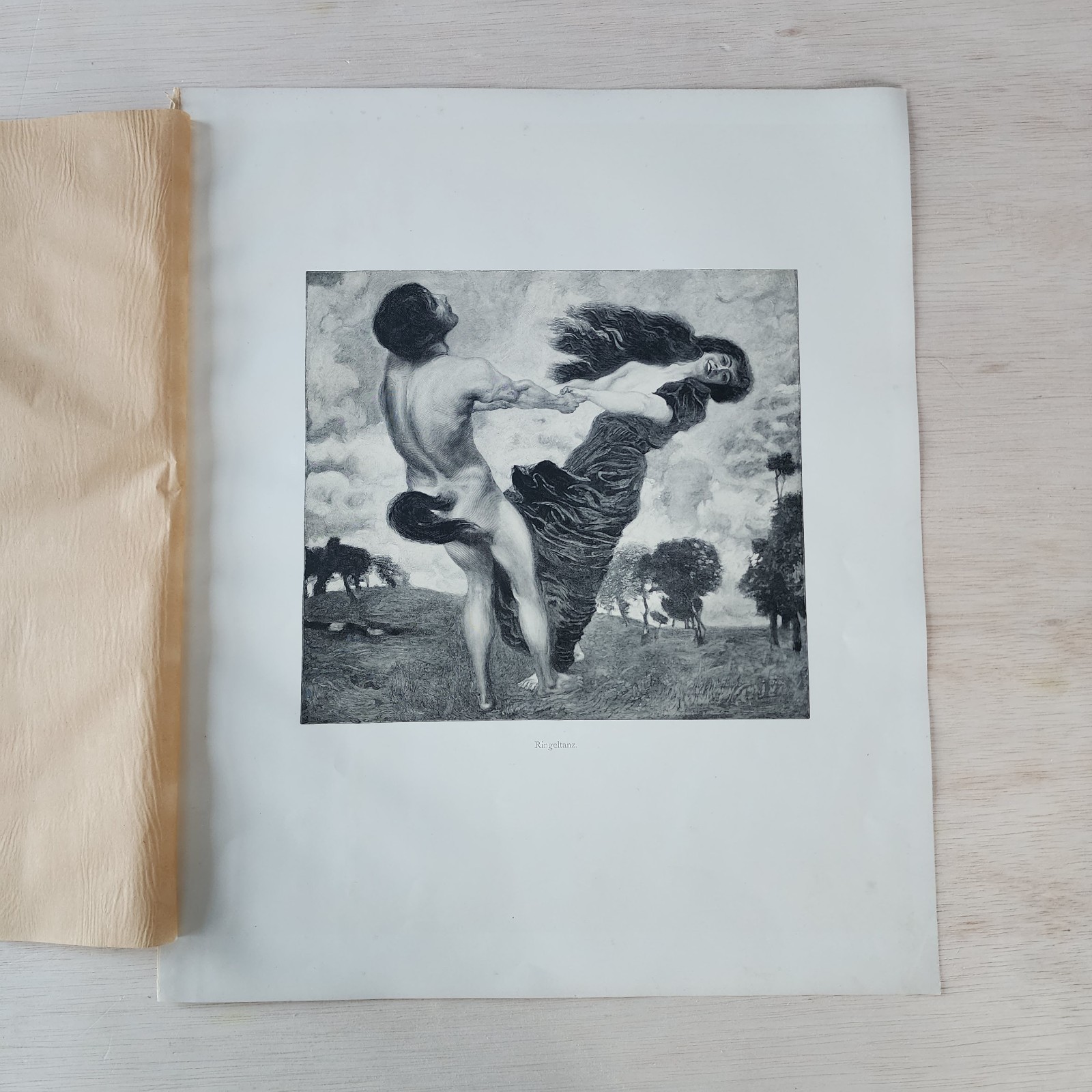 Franz von Stuck “Ringeltanz / Ring Dance” Antique Photogravure c.1899 • Print
