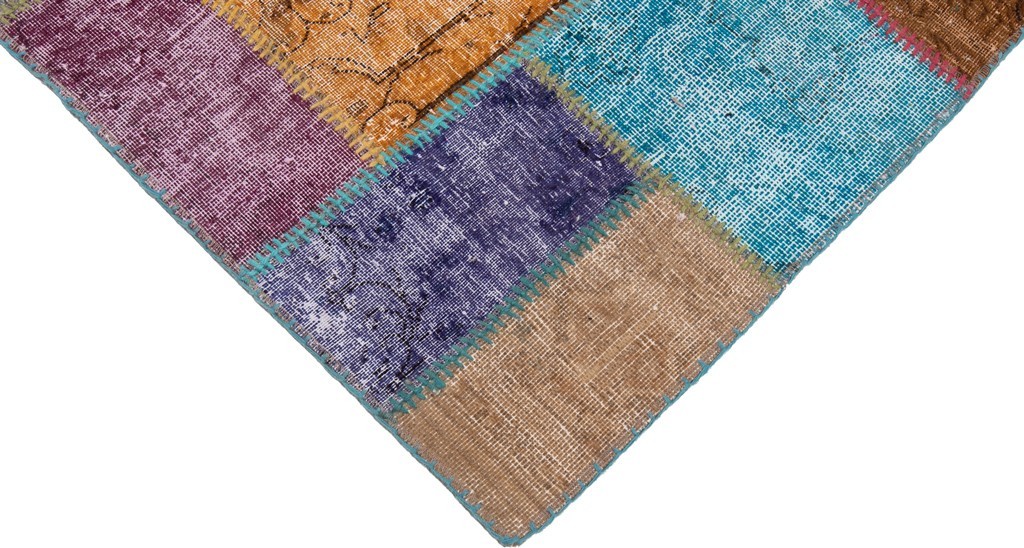 Patchwork 150×104 cm Oriental Hand Knotted Rug Carpet Vintage
