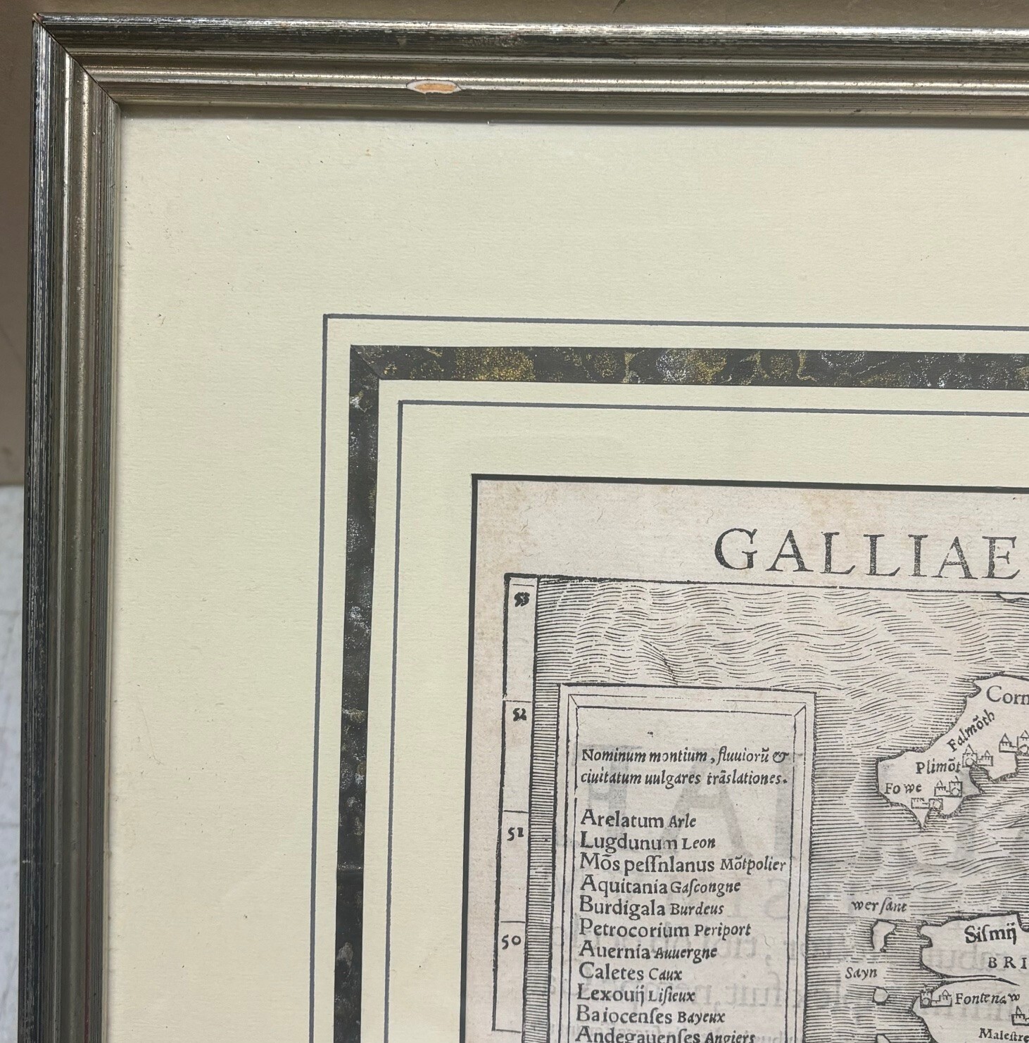 Antique c1550 Sebastian Munster MAP Galliae FRANCE from COSMOGRAPHIA UNIVERSALIS