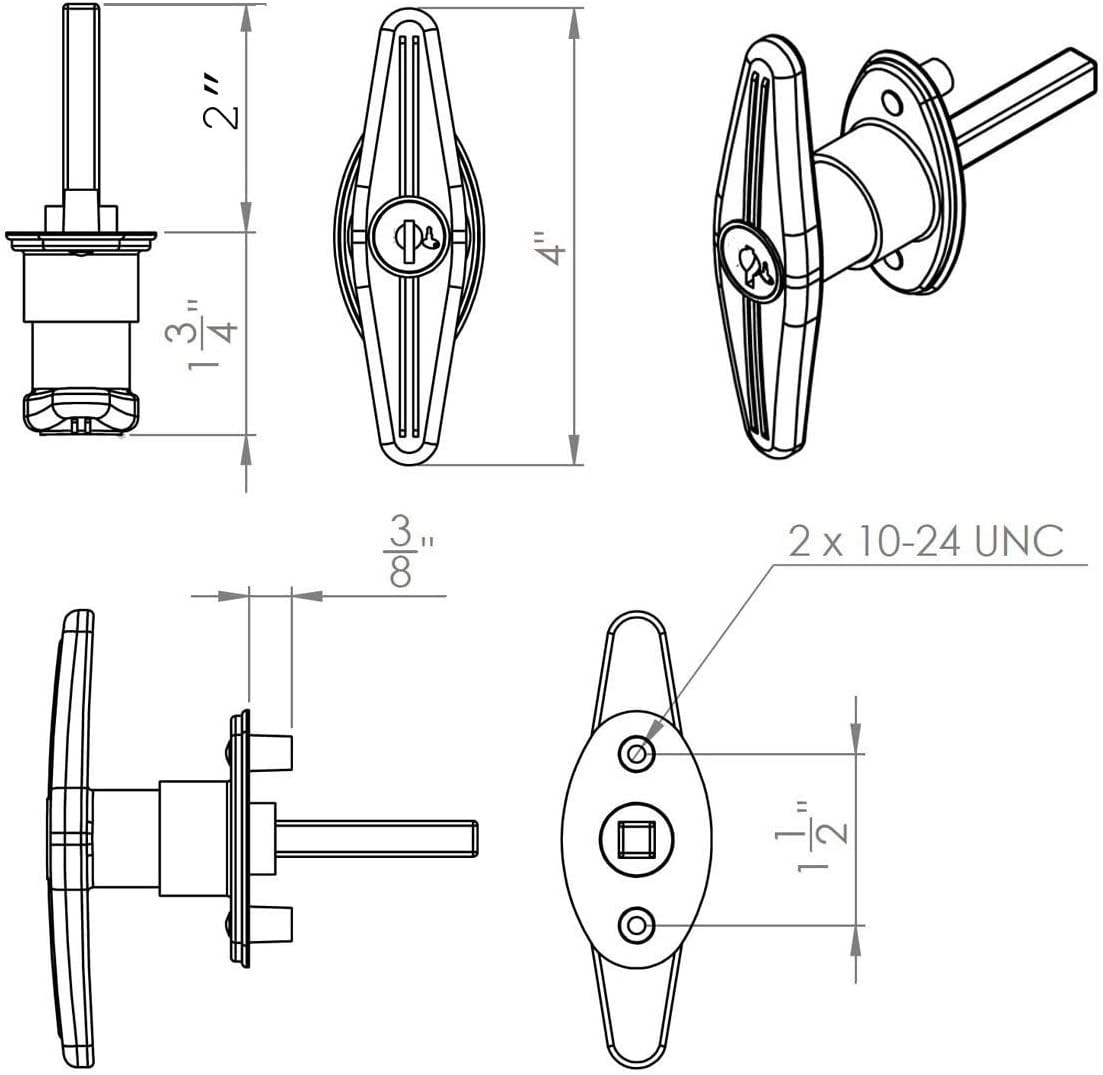 Matching Set T-Handles Lock