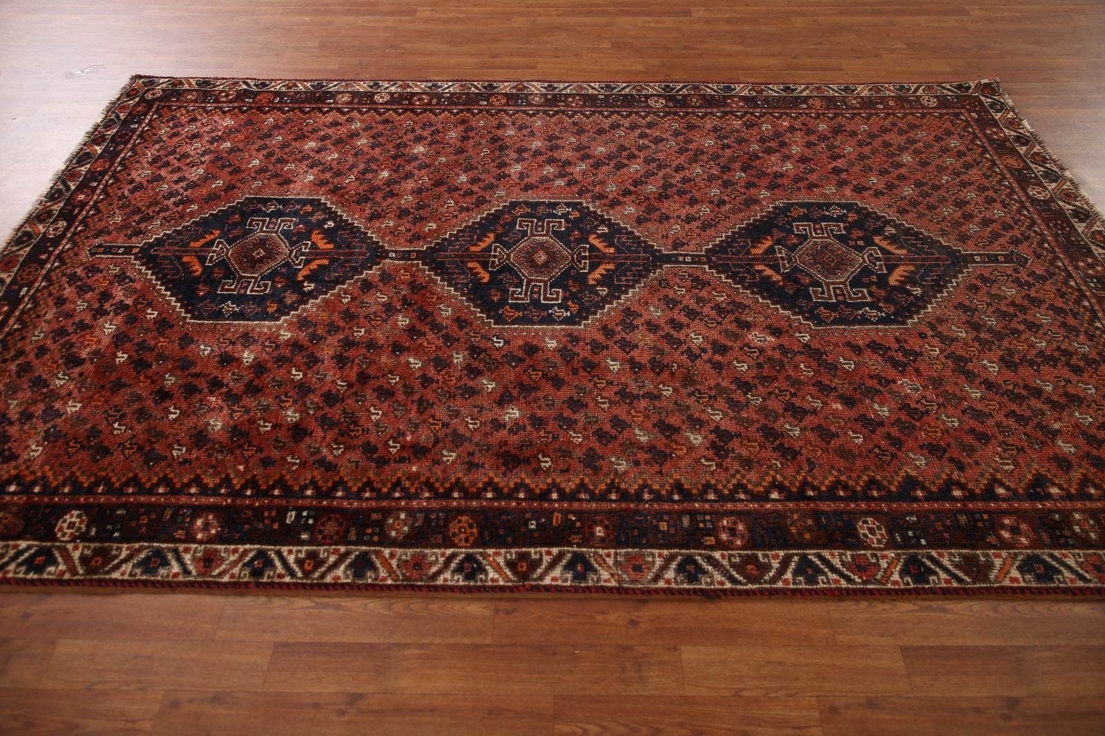 Antique Vegetable Dye Hand-knotted Traditional Tribal Area Rug Wool Carpet 6×9
