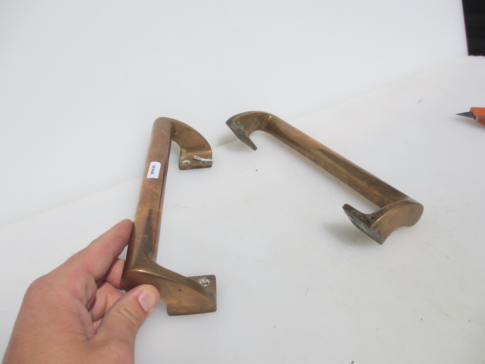 Antique Copper Door Handles Pulls Shop Cinema Old Art Deco Vintage Bronze 12″