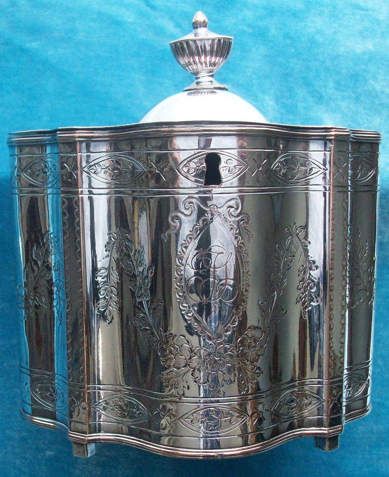 Fine Circa 1795 Antique Neoclassical Fused Plate Tea Caddy, Consular Provenance