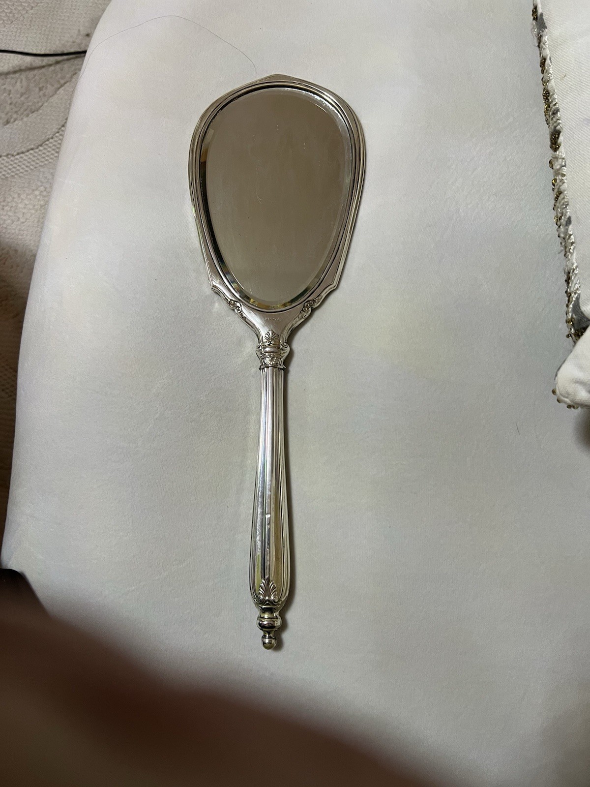 Watrus / International Silver Co Antique Sterling Silver Hand Held Vanity Mirro