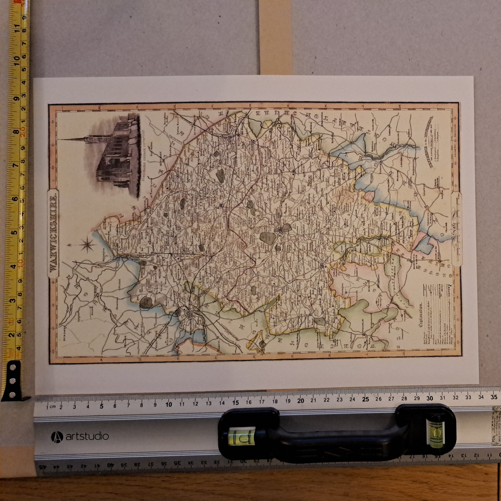 Vintage County Map of Warwickshire circa 1840 from Pigot & Co’s Atlas
