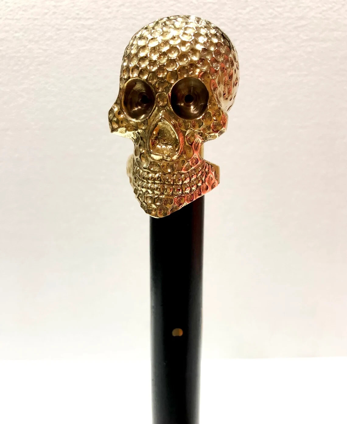 Skull Handle Foldable Black Wooden Walking Stick Cane – All Sizes Available