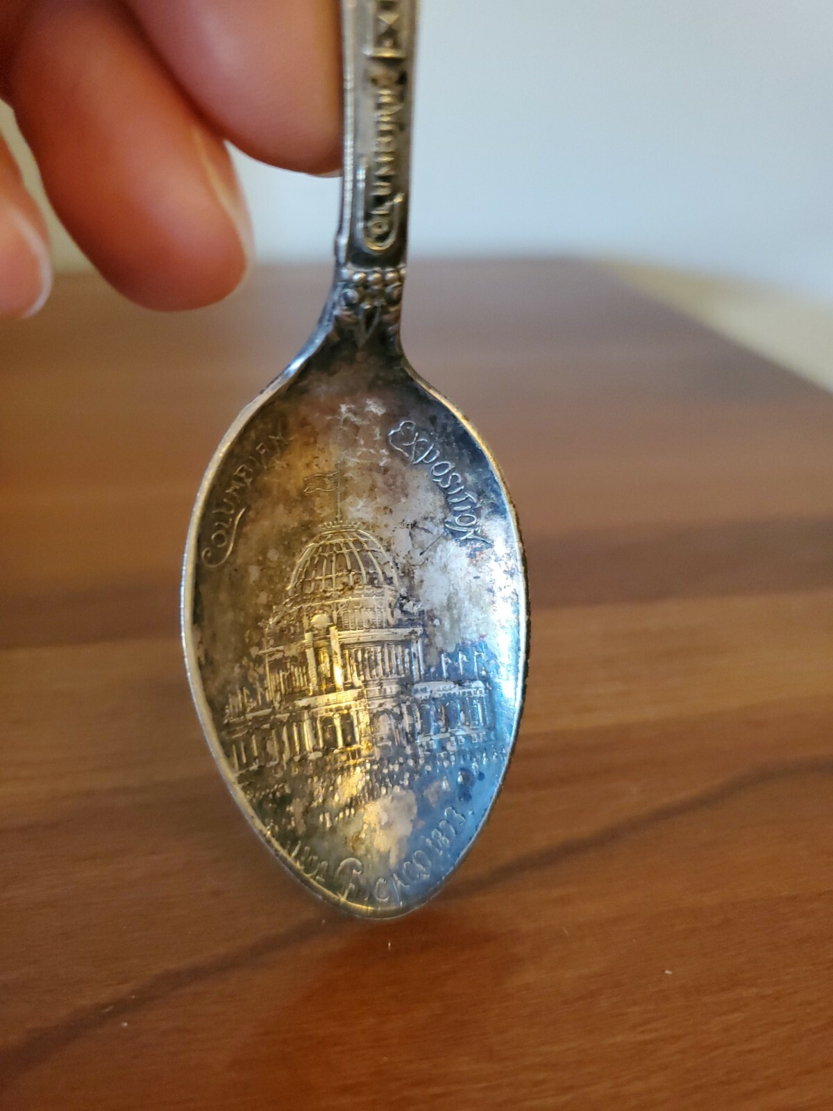 Antique Columbia Exposition Christopher Columbus Silver Souvenir Spoon