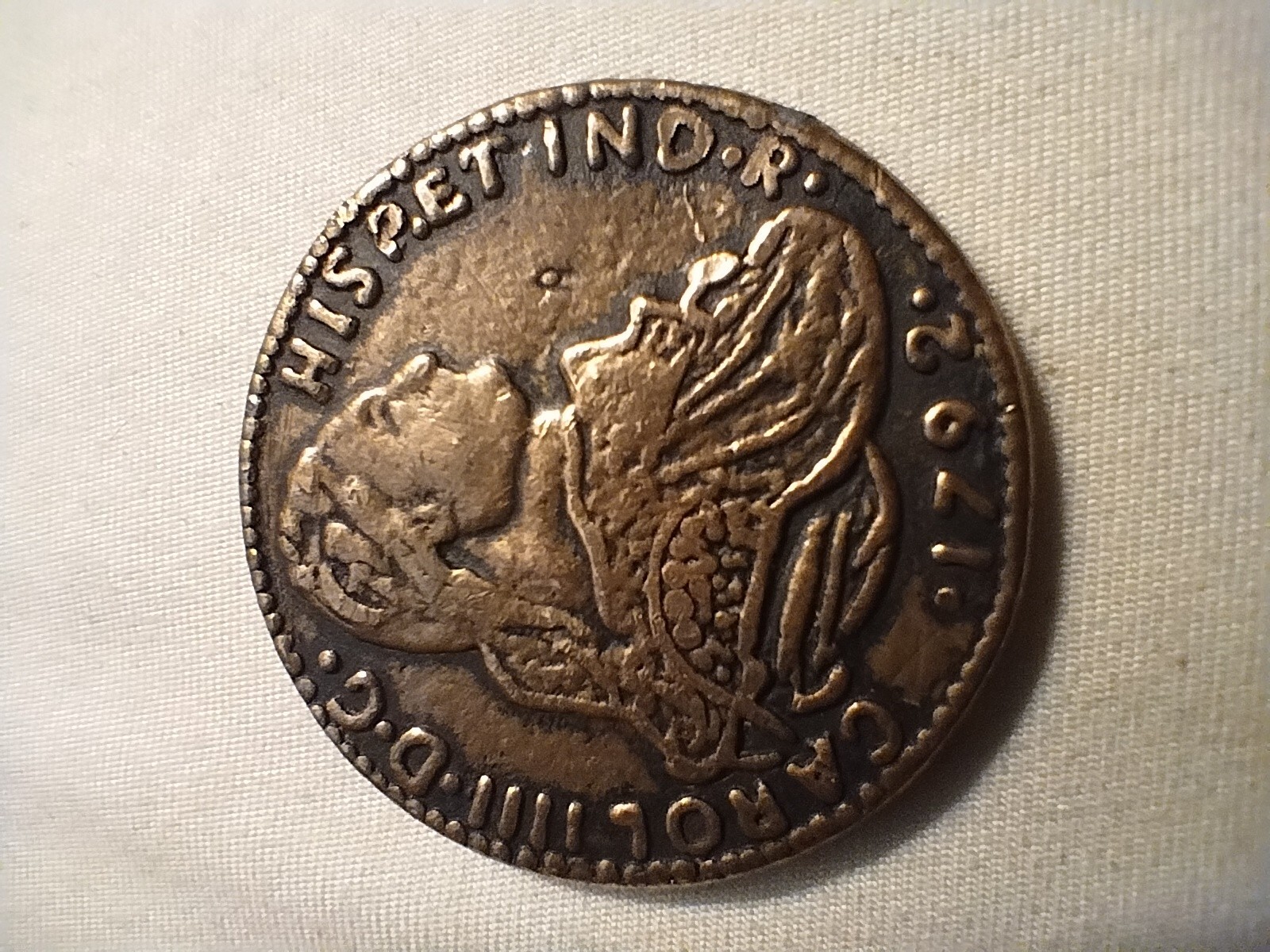 1792 antique Colombian Carol the 4th DC