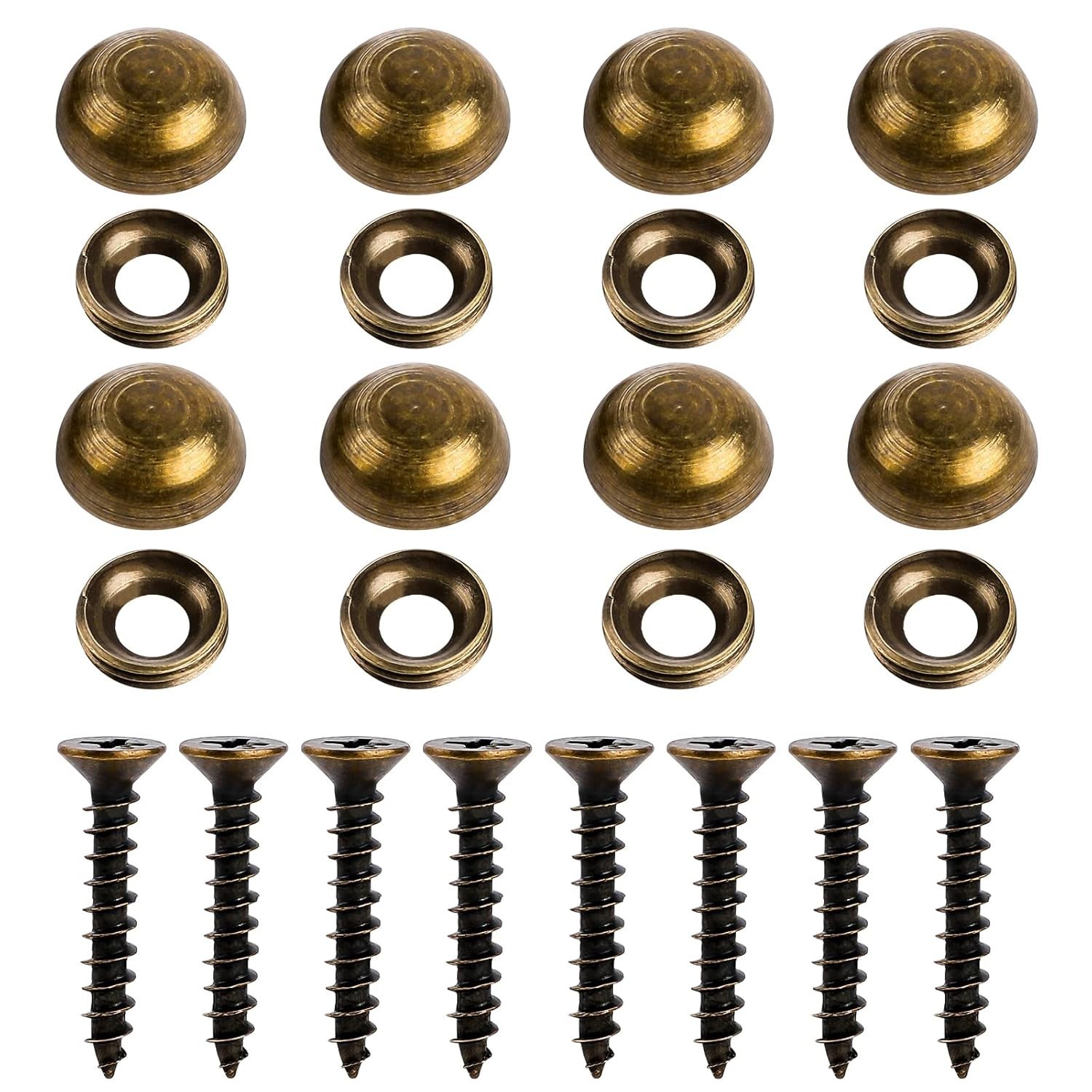 Durable Copper Decorative Screws with Caps – Perfect for Furniture and Mirrors
