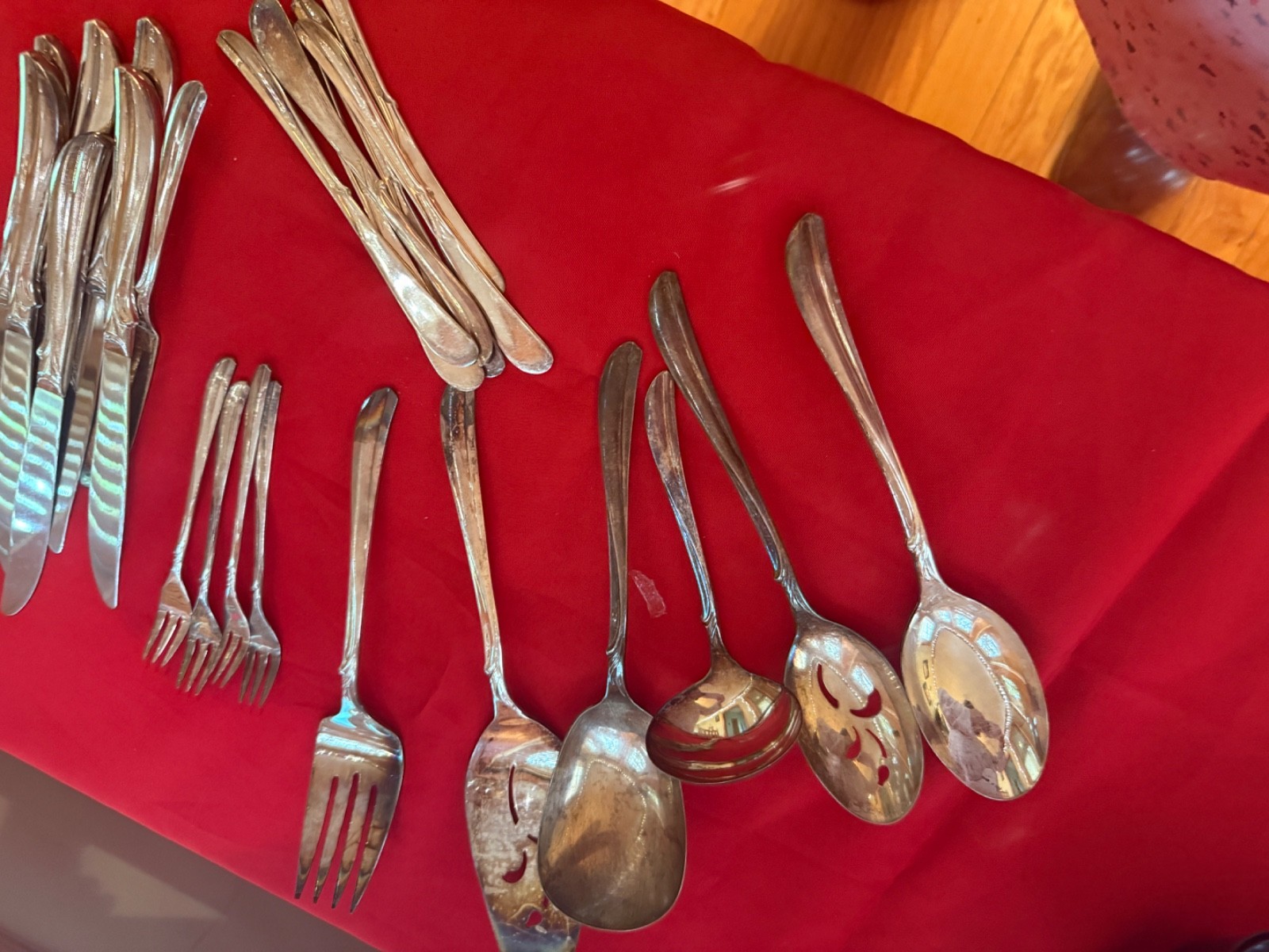 Old Company Plate flatware. 8 piece place setting with a total of 63 pieces.