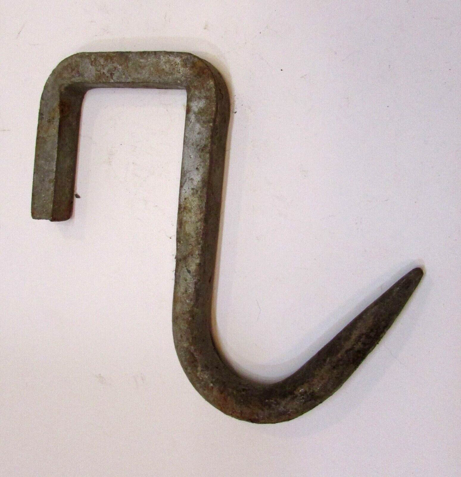 Primitive Old 1890’s 5″ Hand Forged Iron Meat Hook Butcher Hunter Antique Barn