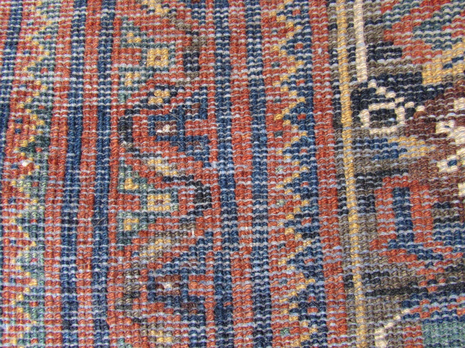 Antique Shabby Chic Hand Made Traditional Vintage Oriental Wool Blue Rug 185×141