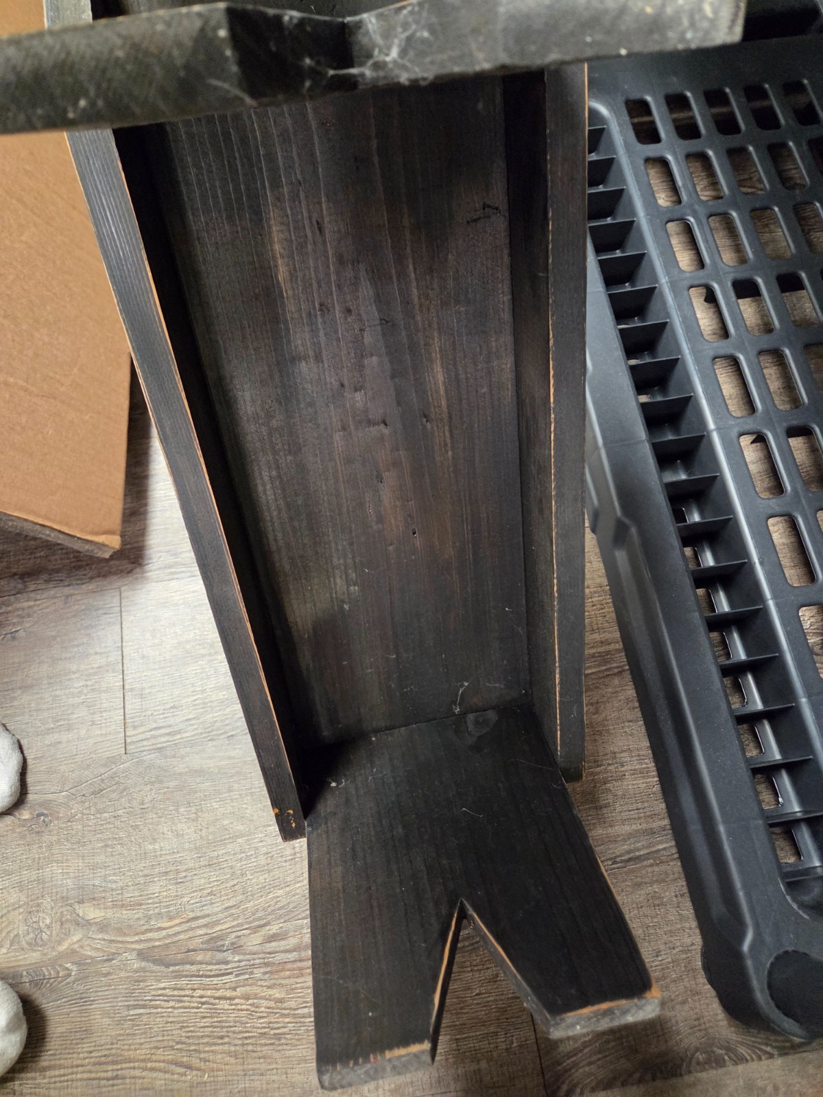 Solid Wood Primitive Stacking Benches Hand Made Black Red Yellow Set of 3