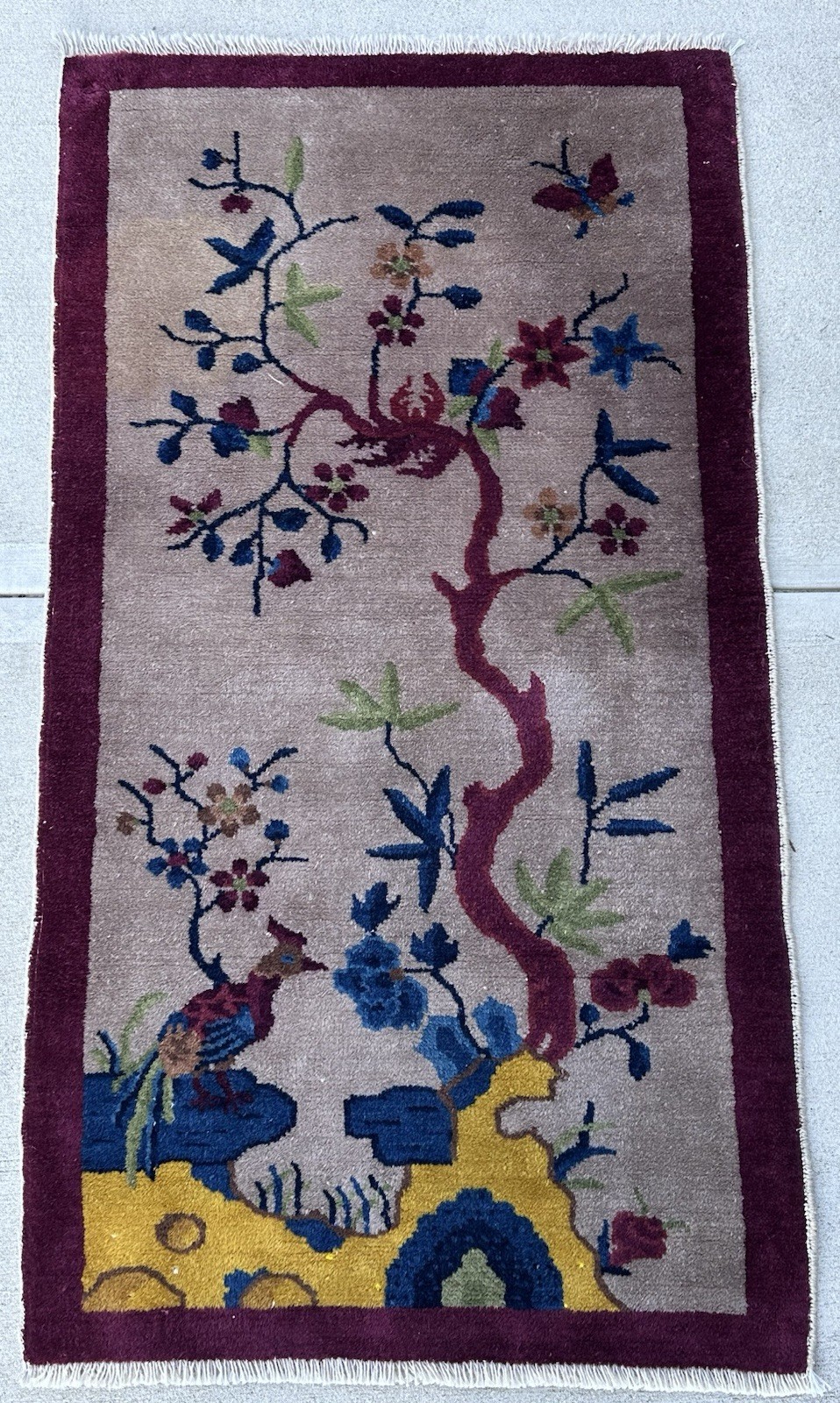Ci 1920’s ANTIQUE ART DECO CHINESE WALTER NICHOLS RUG 2.2×3.11 HEALTHY EVEN PILE