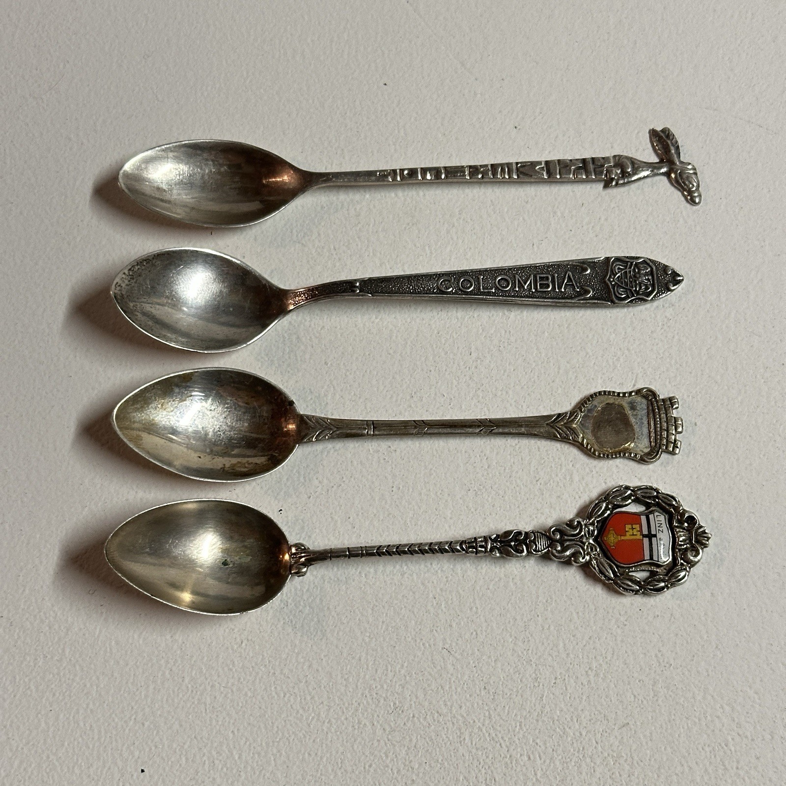 Lot Of Vintage Coin Silver Souvenir Spoons