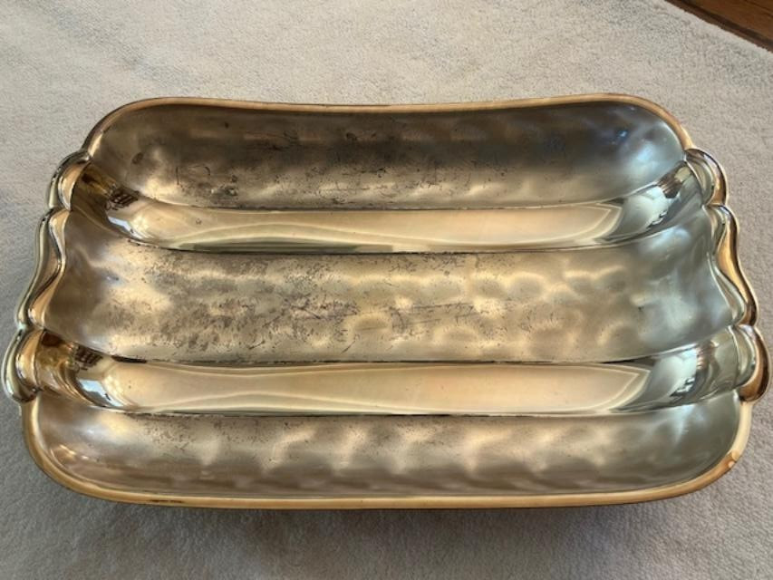 Vintage Silverplate Serving Tray WMF Ikora Germany Footed Scalloped Platter 12″