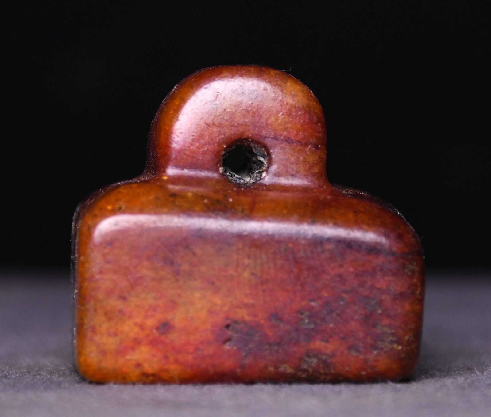 2CM Old Chinese Dynasty Natural Hetian Jade Seal Signet Stamp Amulet Pendant