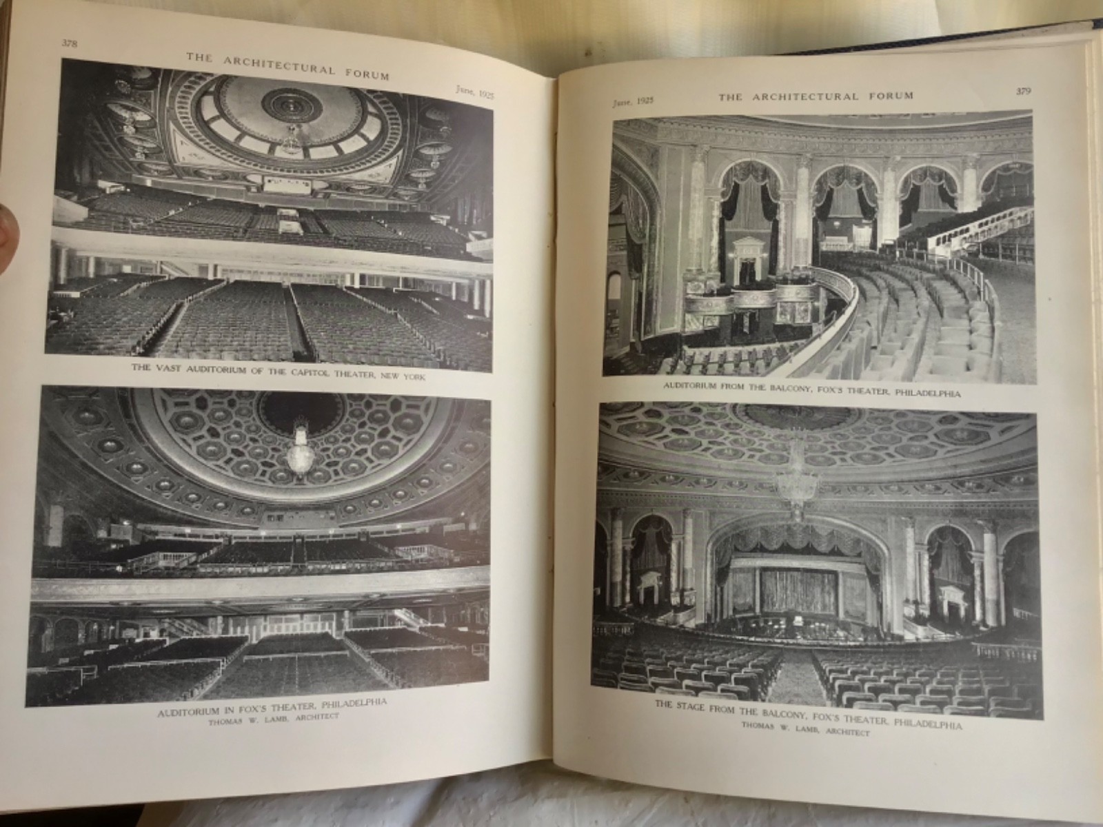 ART-DECO 1923-1925 Church/Movie Theatre ARCHITECTURAL FORUM old MAGAZINE BOOK