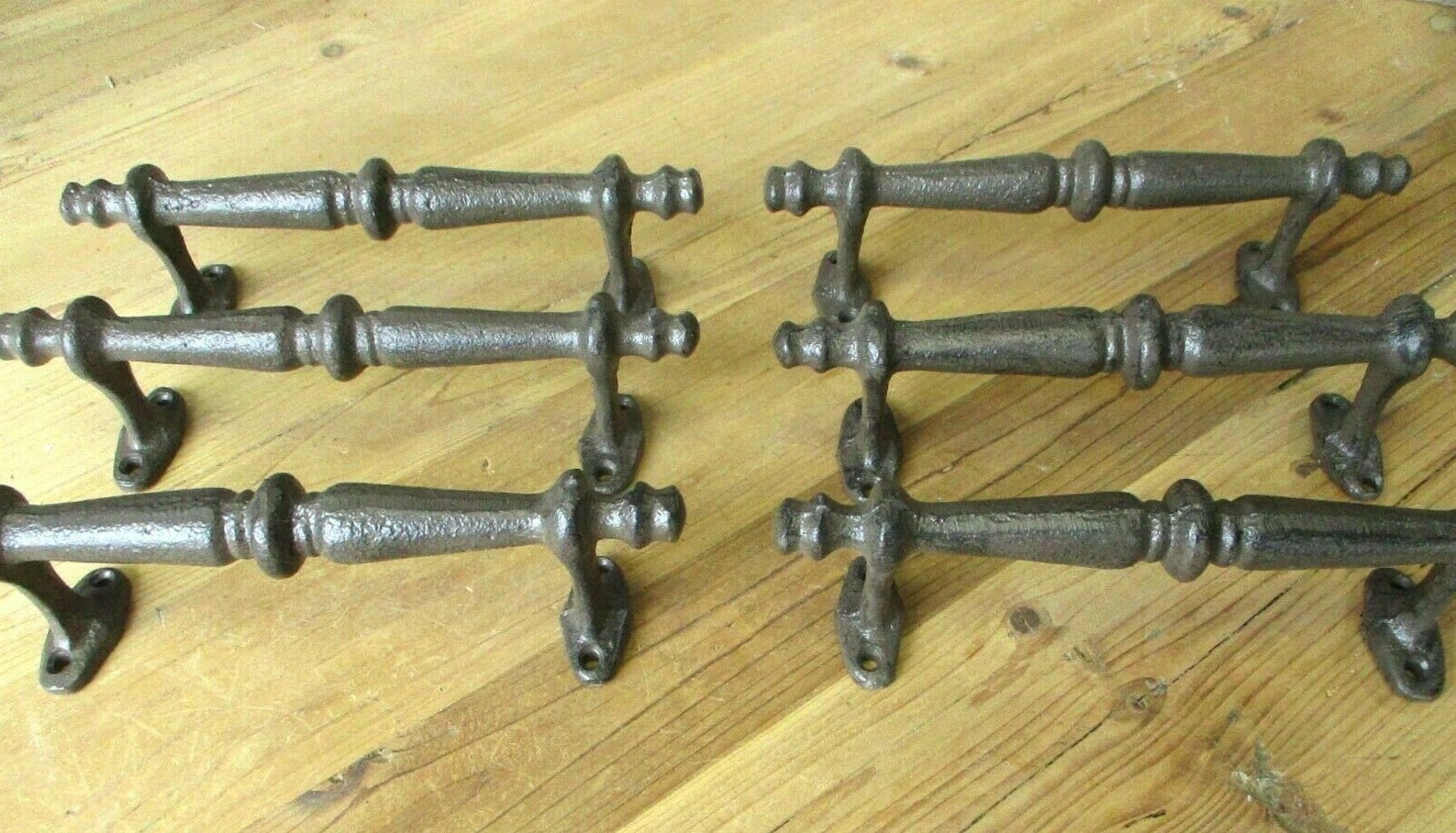 6 LARGE HANDLES RUSTIC CAST IRON BARN DOOR HANDLES SHED GATE PULLS DRAWER FANCY