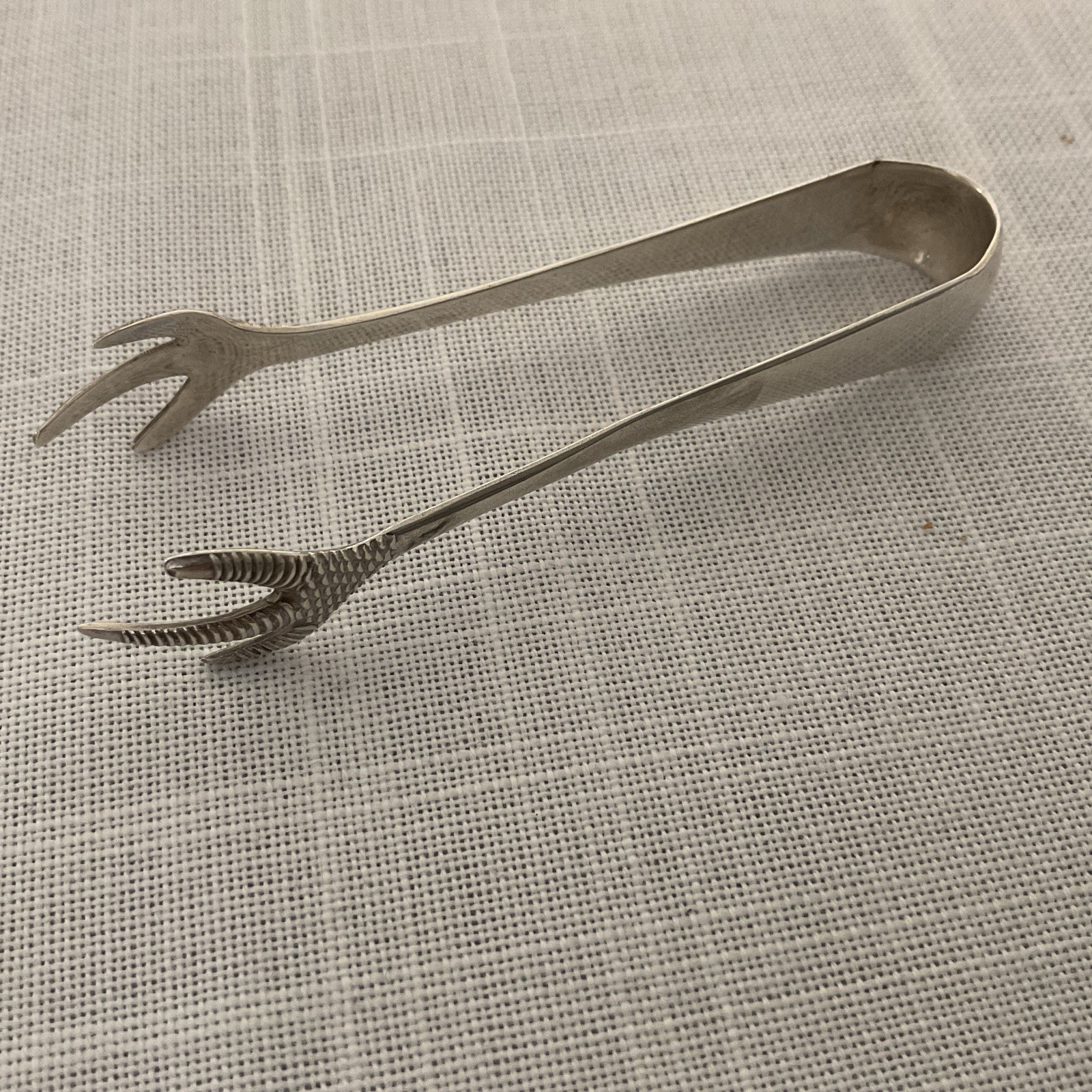 Vintage Emile Viner HM Hallmarked Sterling Silver Claw 8cm Sugar Ice Tongs Nips