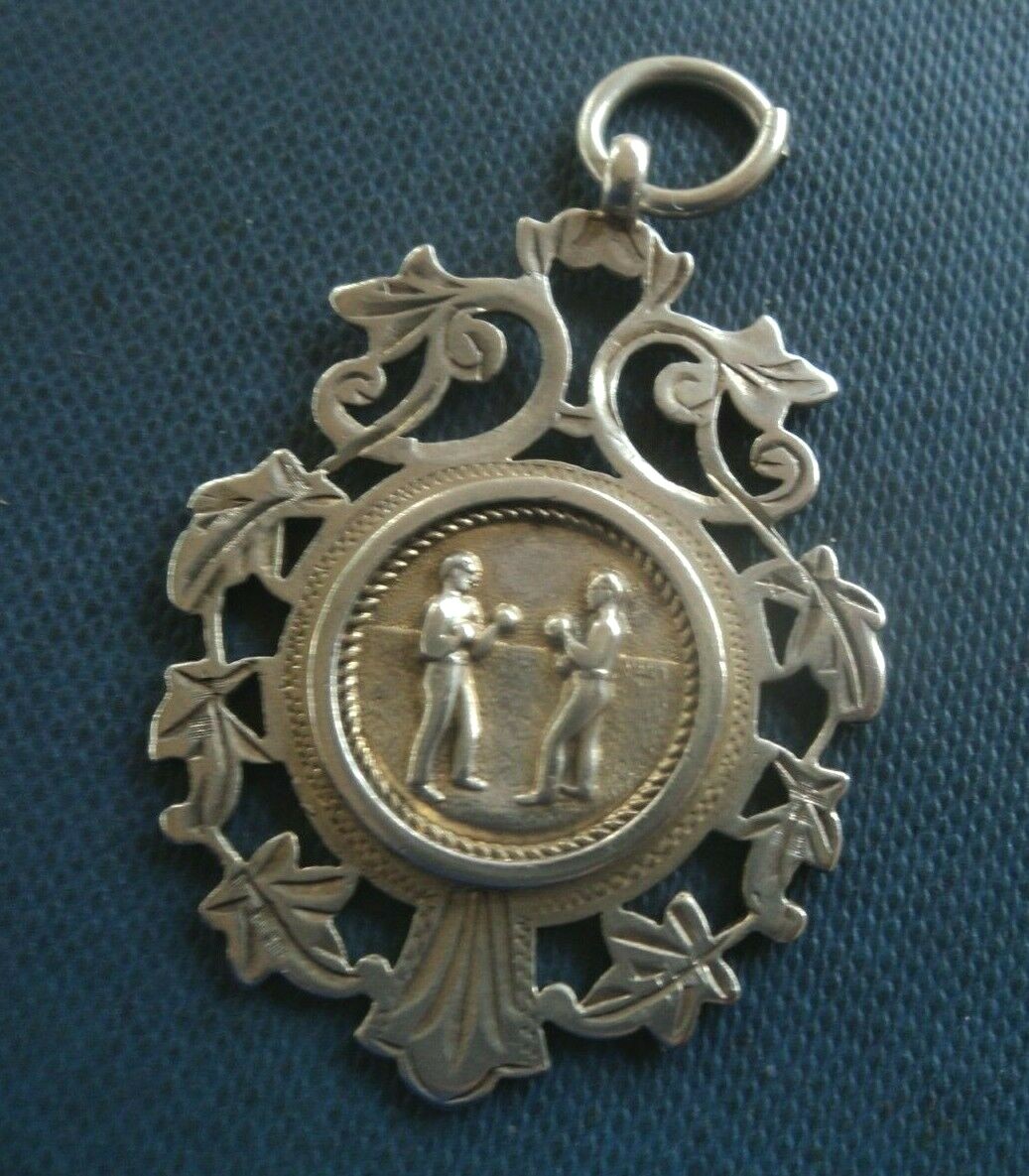 Vintage LARGE Sterling Silver BOXING Fob Medal h/m 1913 – William James Dingley