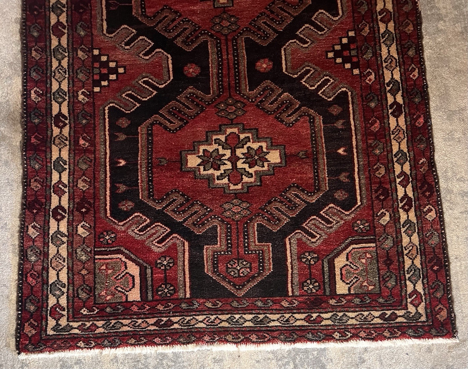 3’5”X9’10” ANTIQUE HANDMADE KAZAK CAUCASUS EARLY 20th CENTURY RUG RUNNER