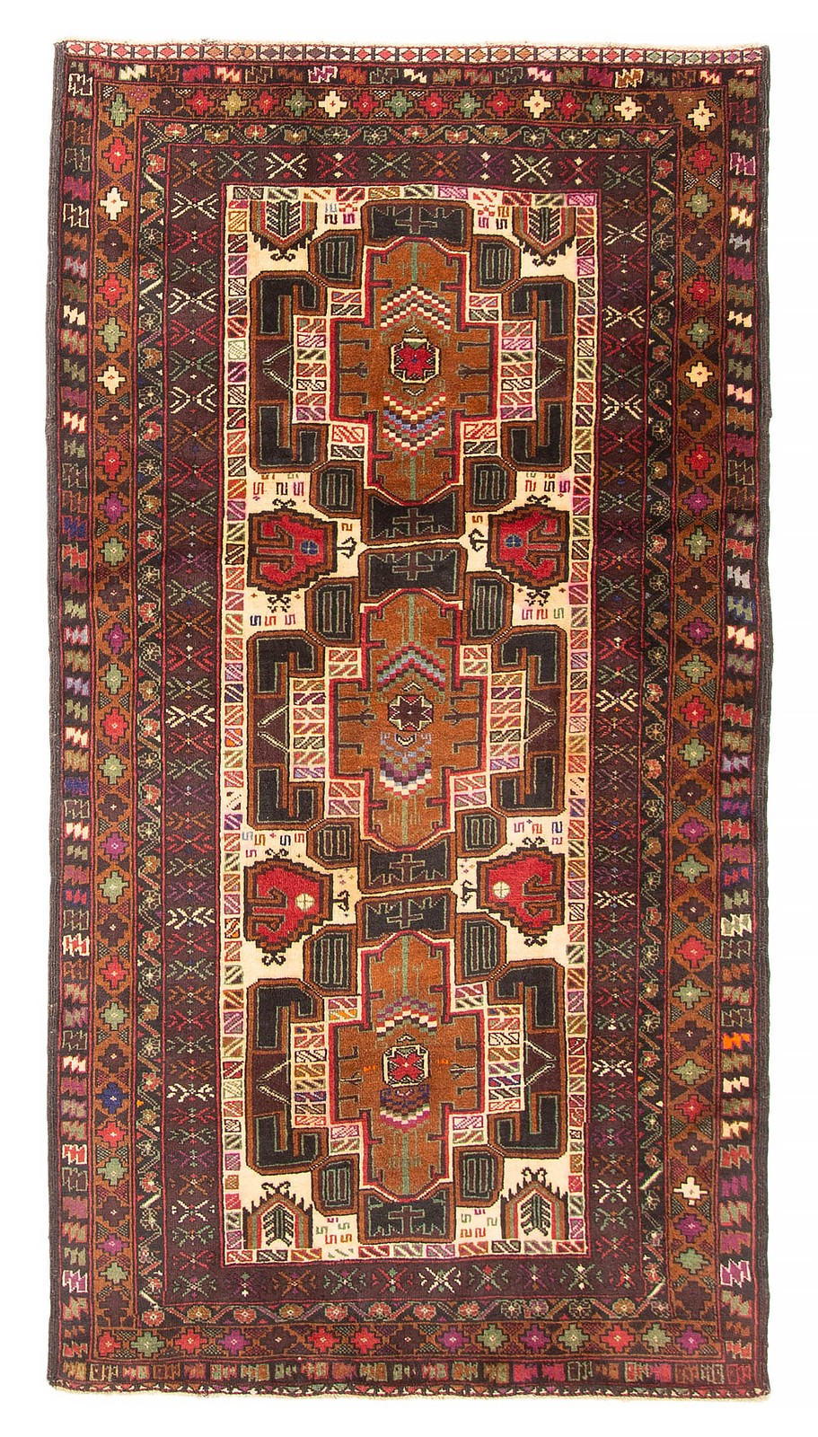 Vintage Traditional Hand-Knotted Area Rug 3’5″ x 6’7″ Oriental Wool Carpet