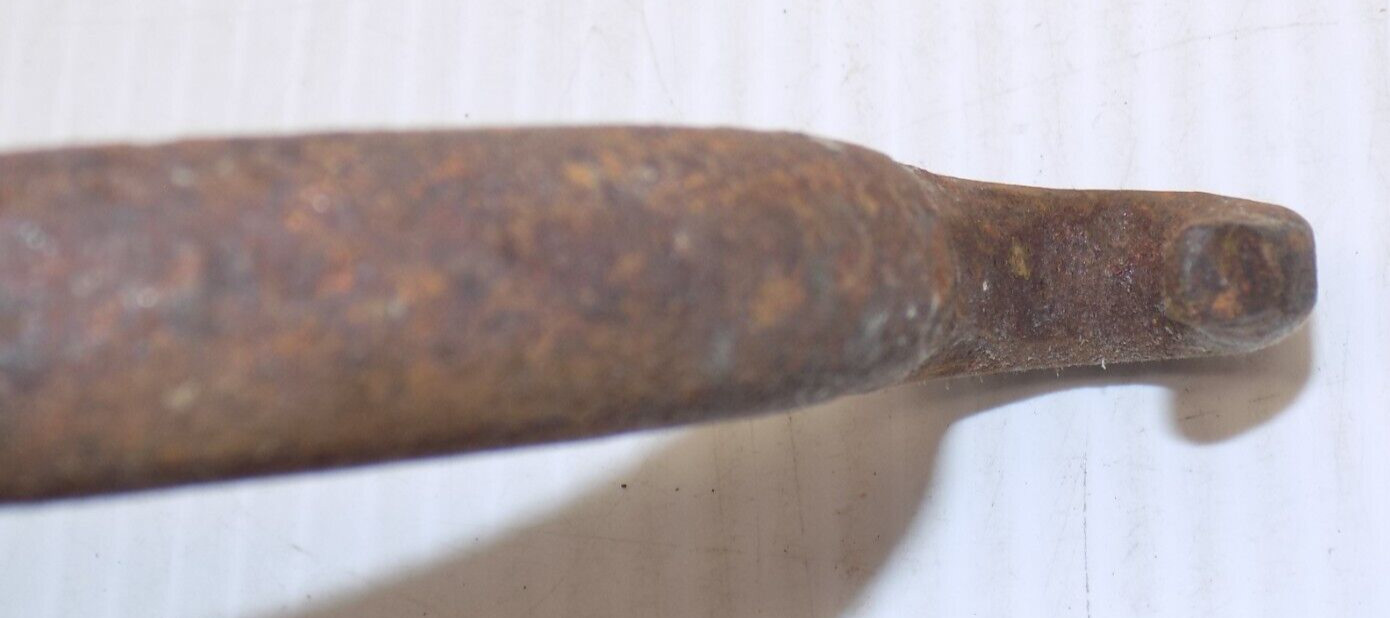 3 ANTIQUE PRIMITIVE BLACKSMITH FORGED RUSTY WROUGHT IRON SHAPED Clamp, Hook & ??