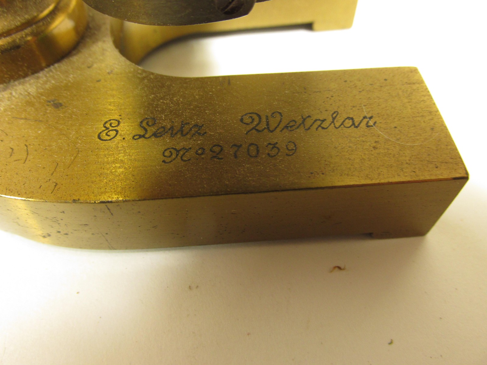 Antique E Leitz Wetzlar Brass Microscope No 27039 Histology Slides Germany