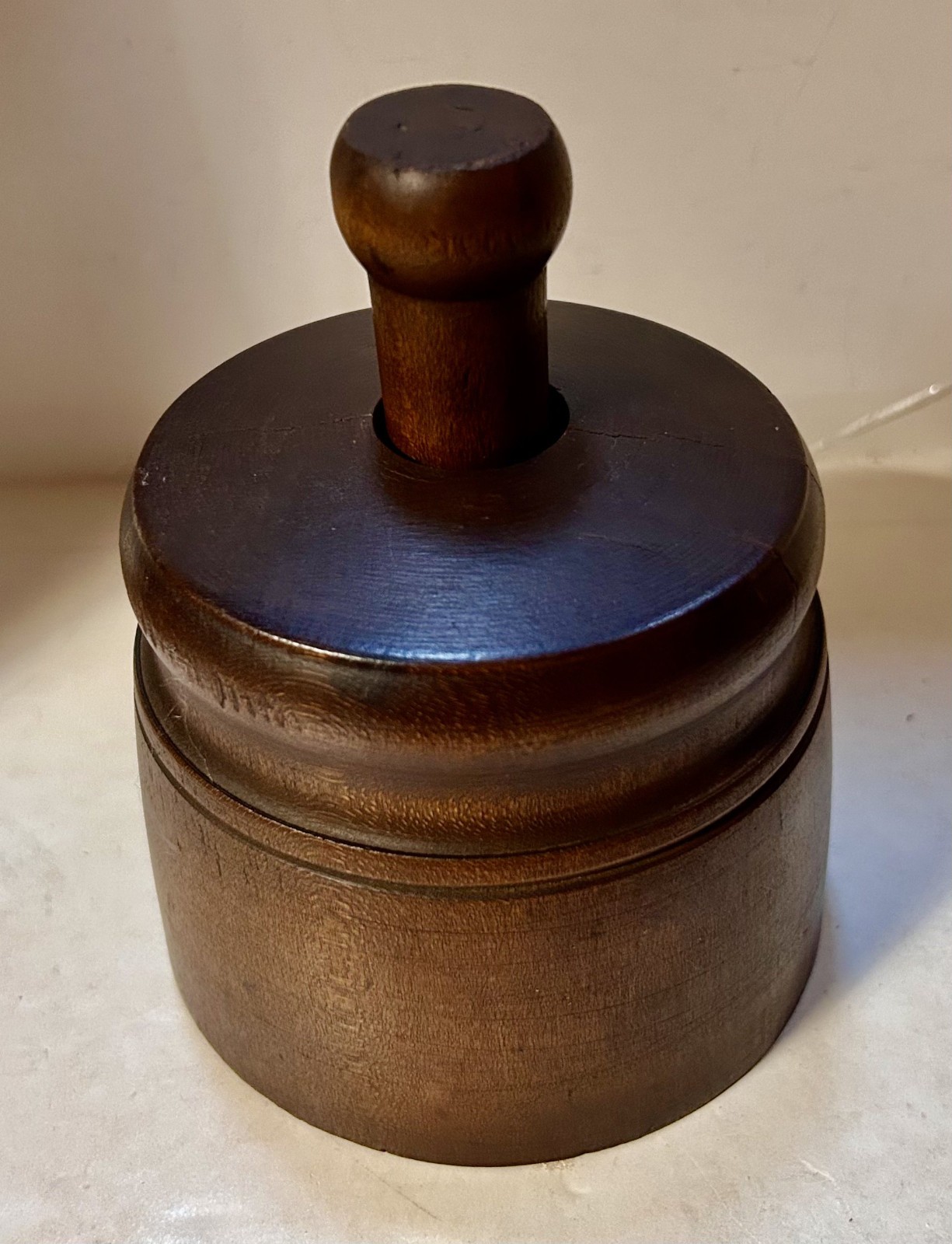 Antique Mid 1800’s Wooden Butter Mold Stamp Press Primitive Hand Carved