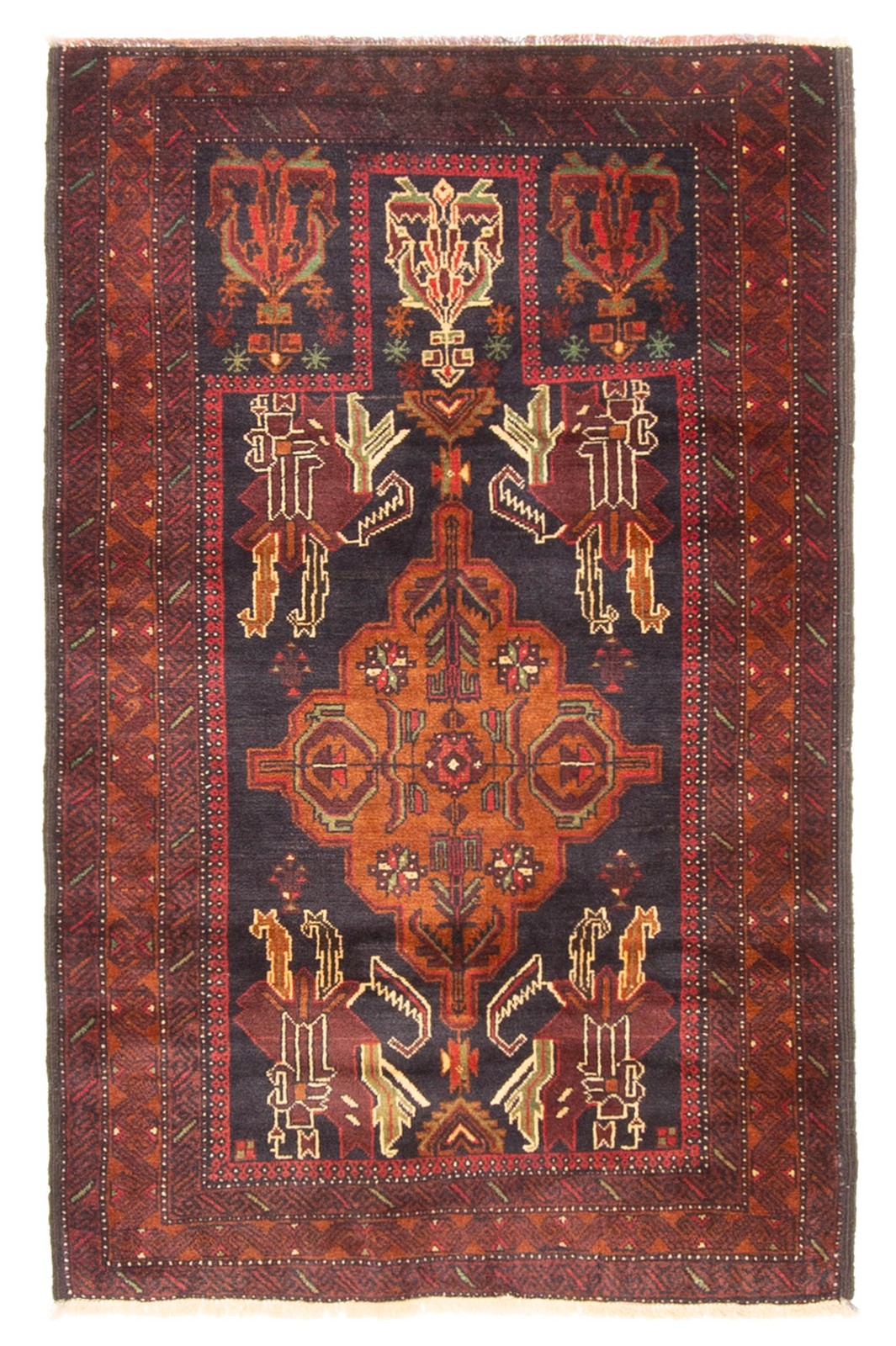 Vintage Traditional Hand-Knotted Area Rug 2’9″ x 4’4″ Oriental Wool Carpet