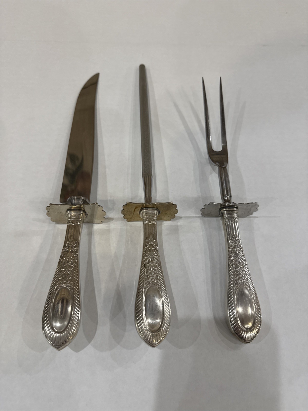 Vintage Sterling Silver Carving Knife Set 3pcs