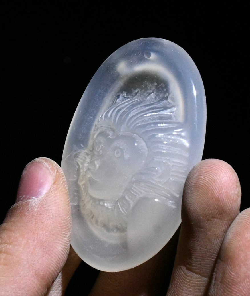 5.5CM Old China Dynasty Natural Jade 12 Zodiac Year Monkey Animal Amulet Pendant