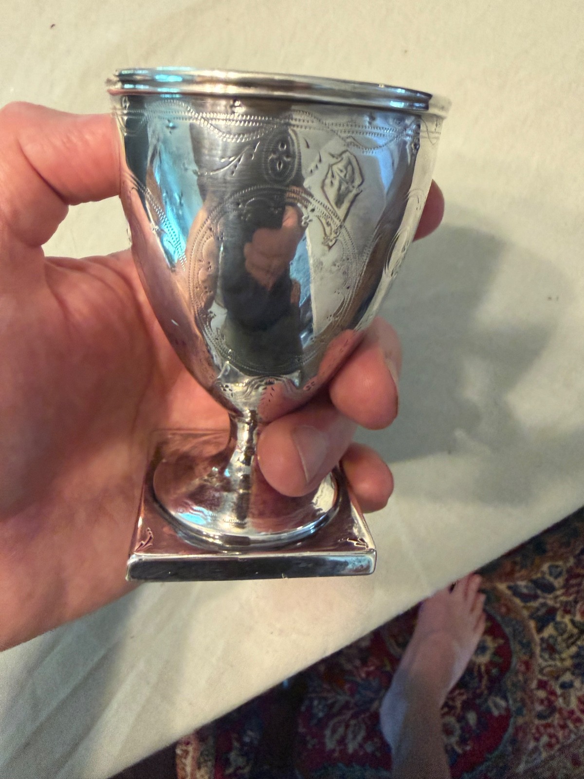 Small Coin Silver Late 18th Cent Goblet