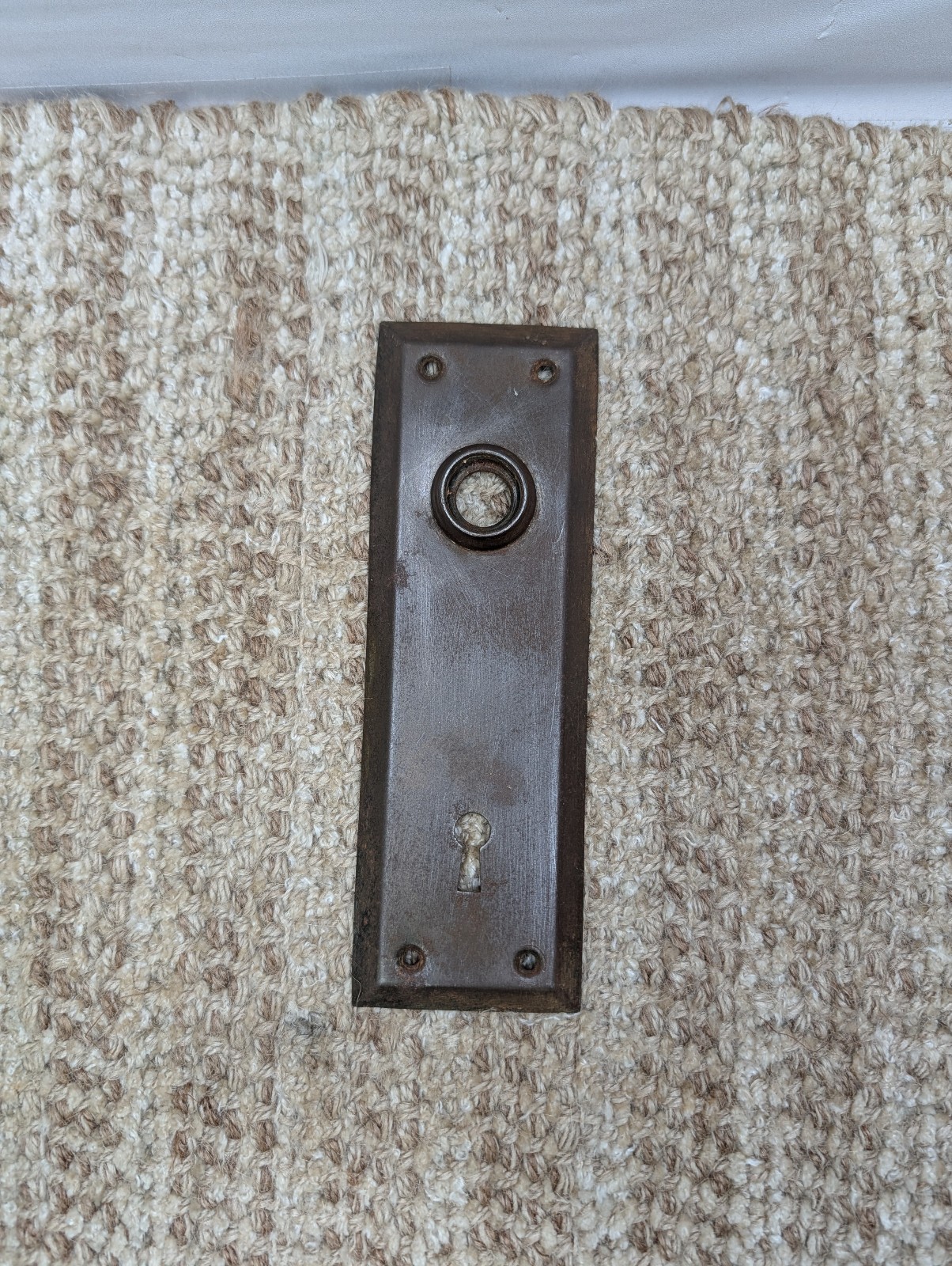 2 1/4″ x 6 7/8″ Antique Steel Door Knob Plate