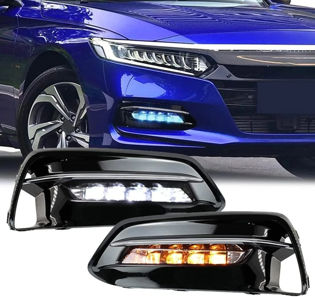 LED Fog Light For Honda Accord 2018 2019 2020 Daytime Running Lights with Amber