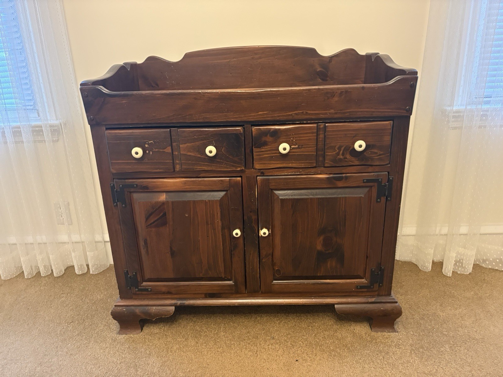 Ethan Allen Old Tavern Pine Dry Sink Cabinet Cupboard Vintage 1970’s