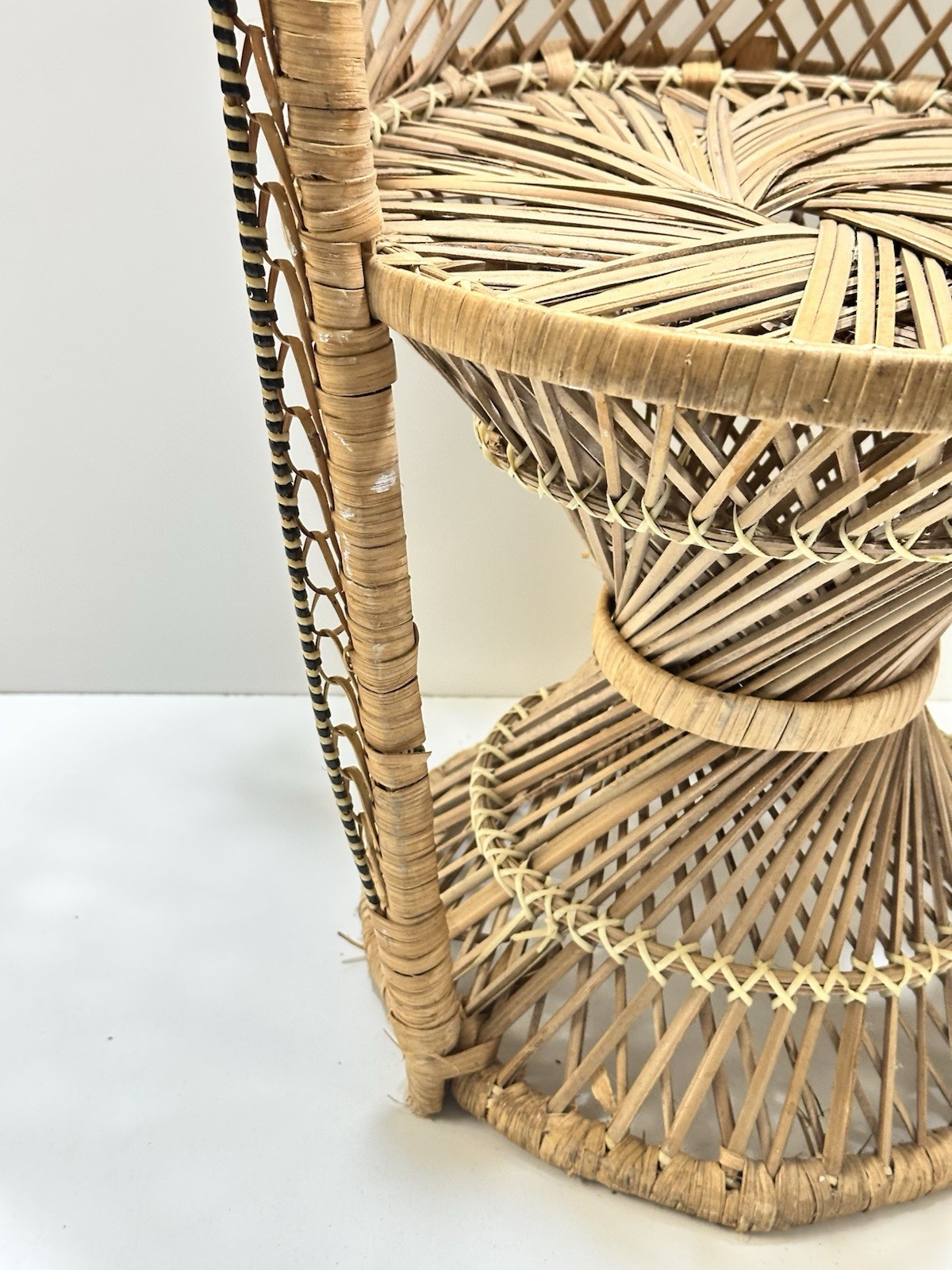 Vintage Wicker Peacock Ratton Chair 29” Tall Studio Prop Pictures