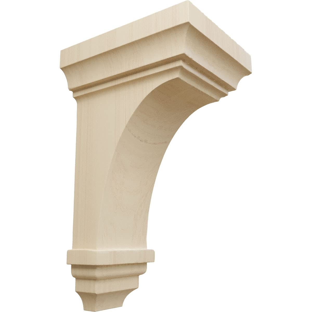 Rubberwood Small Jefferson Wood Corbel Bracket 4W x 4.3/4D x 8H Inch