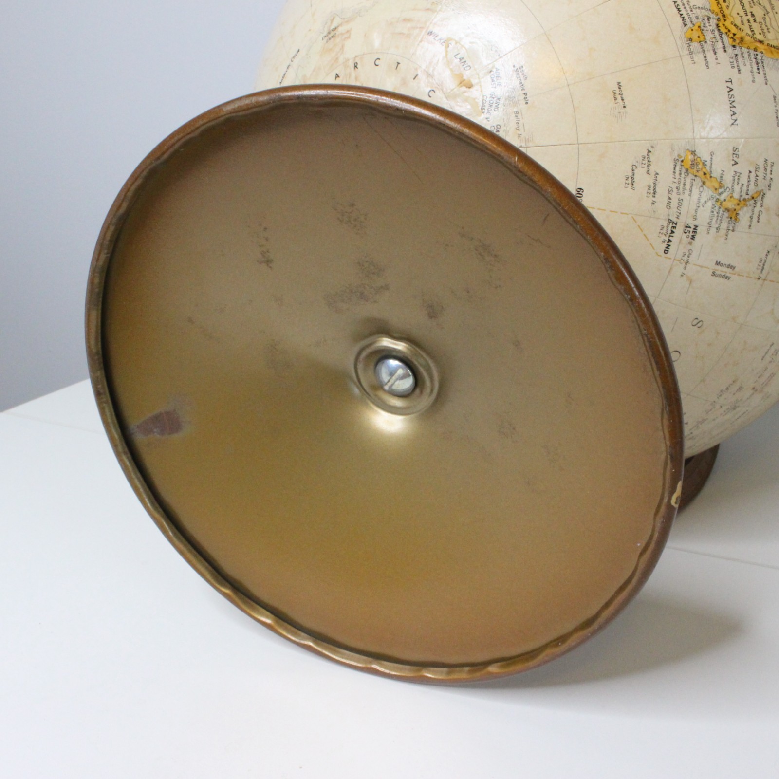 Vintage Replogle 12″ Diameter Tan Globe World Classic Series Raised Relief RARE