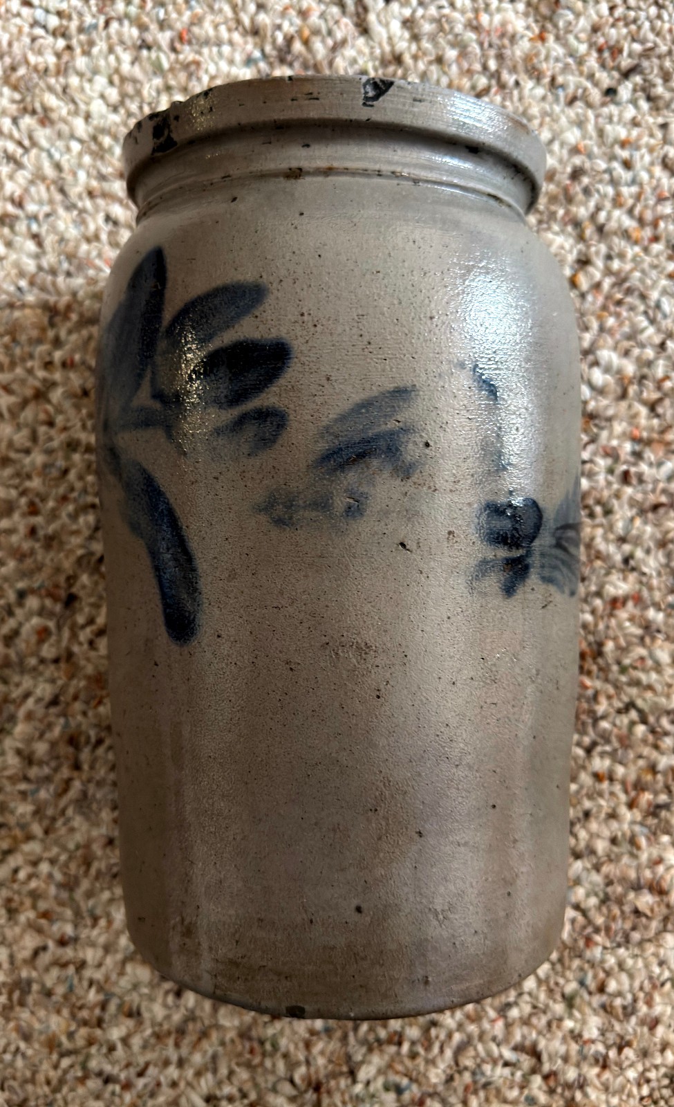 Antique Salt Glazed Stoneware “PENNSYLVANIA 1800’s Crock Jar!~10.5 Hx6.5W~Cobalt