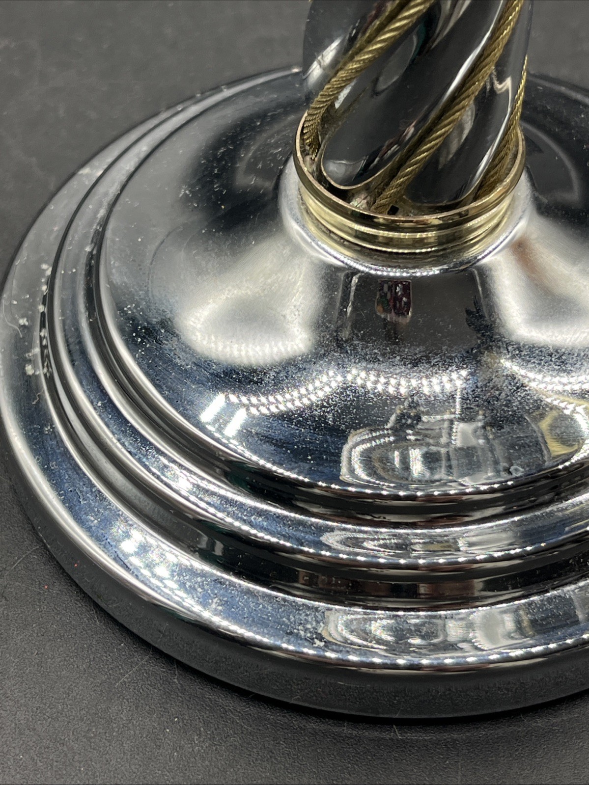 Adjustable VTG Protronic Braided Chrome Brass Lighted Magnification Table Mirror