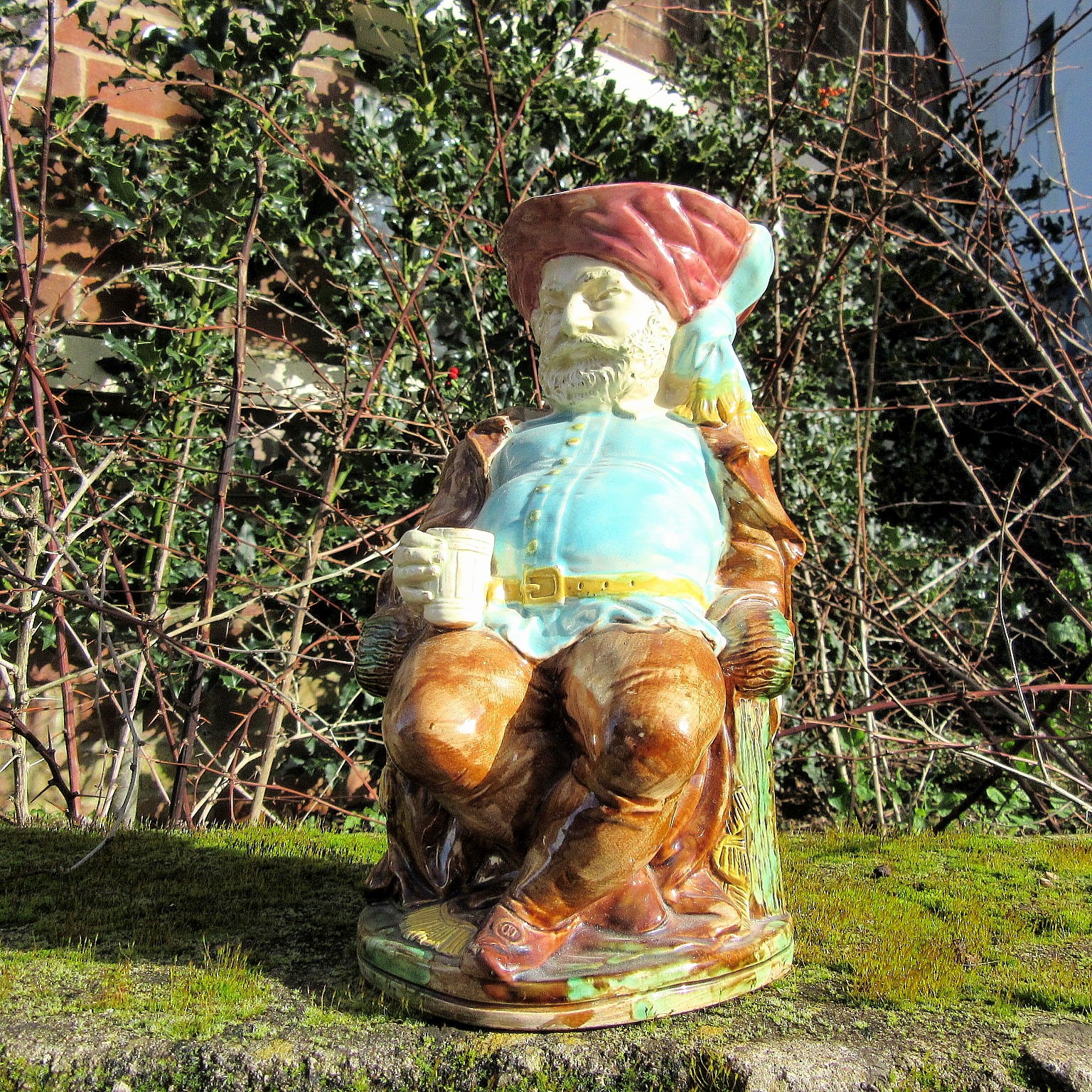 Antique Falstaff Majolica Toby Jug with Kite Mark 1856 Mid Victorian 10.5″ High