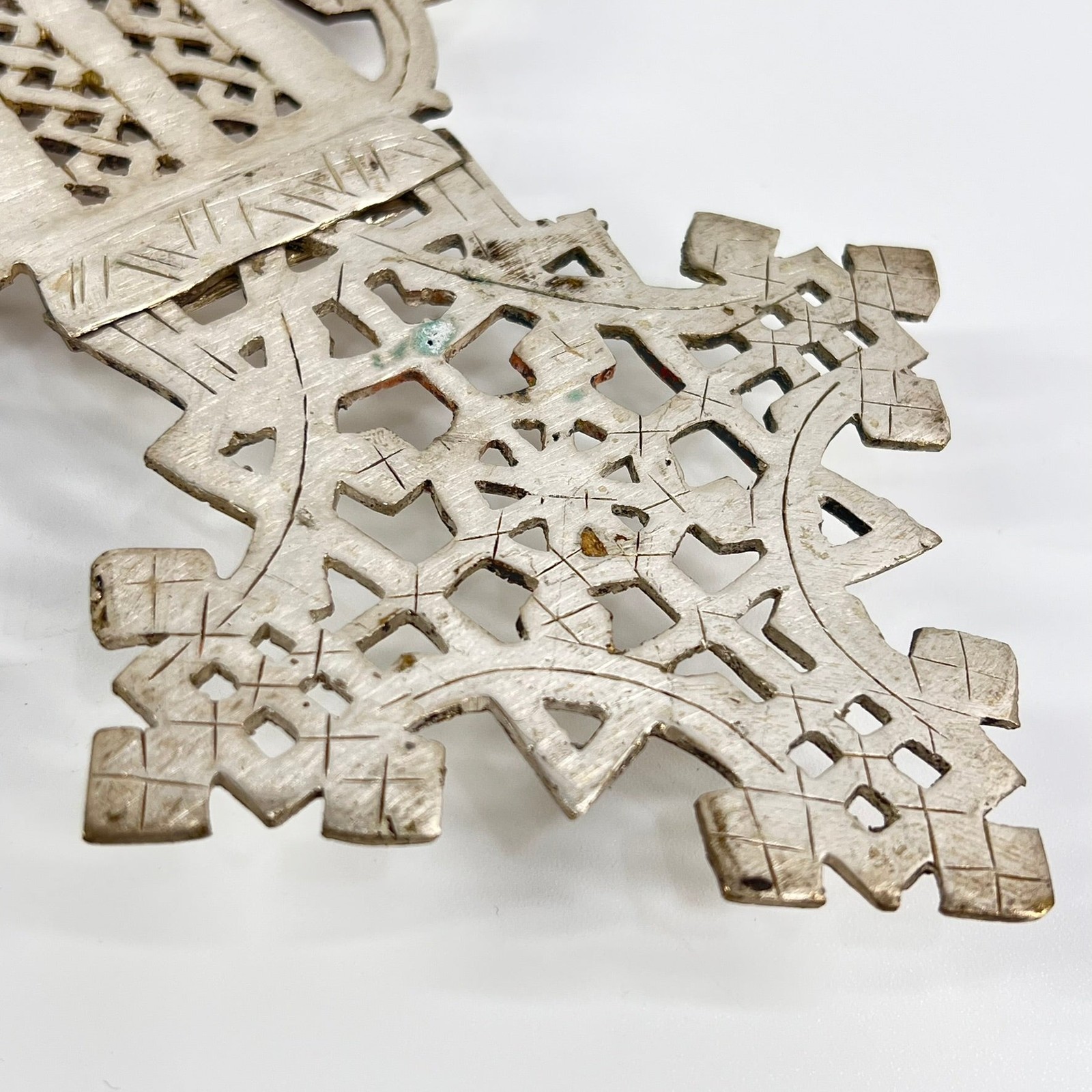 Silver Colored Coptic Processional Cross Ethiopia