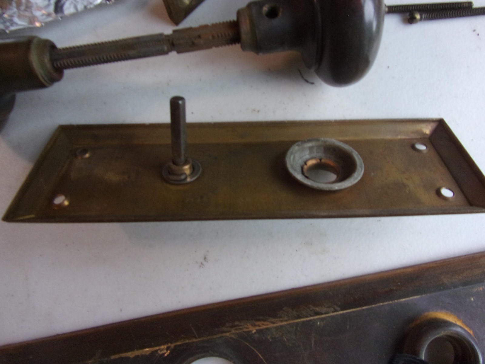 Antique Door Hardware Set, Mortise Lock, Key Cylinder,Matching Backplates